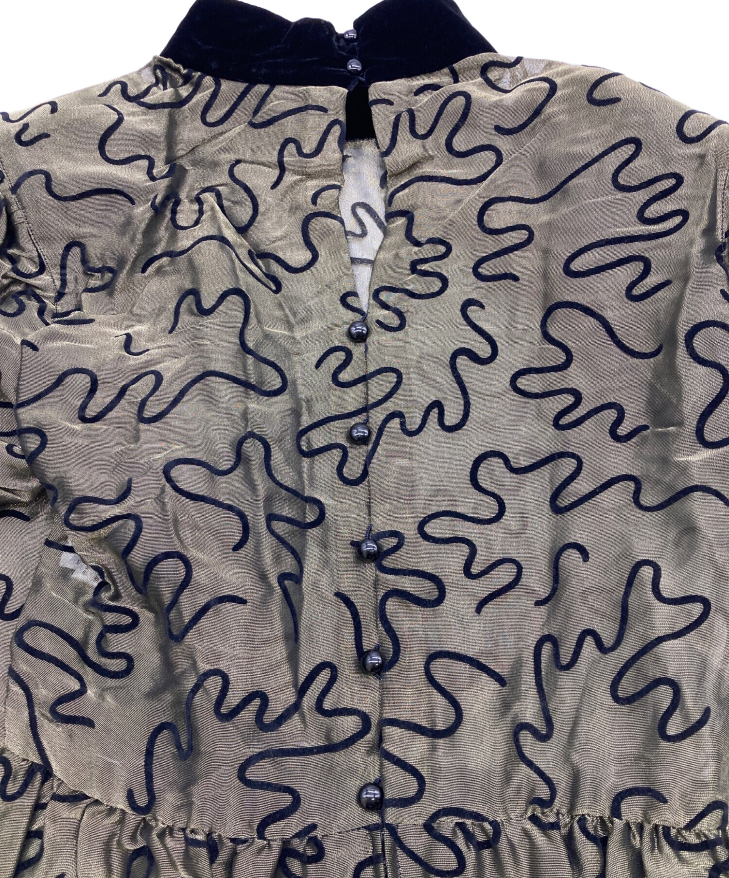 中古・古着通販】Chloe (クロエ) ヴィンテージ柄ワンピース カーキ
