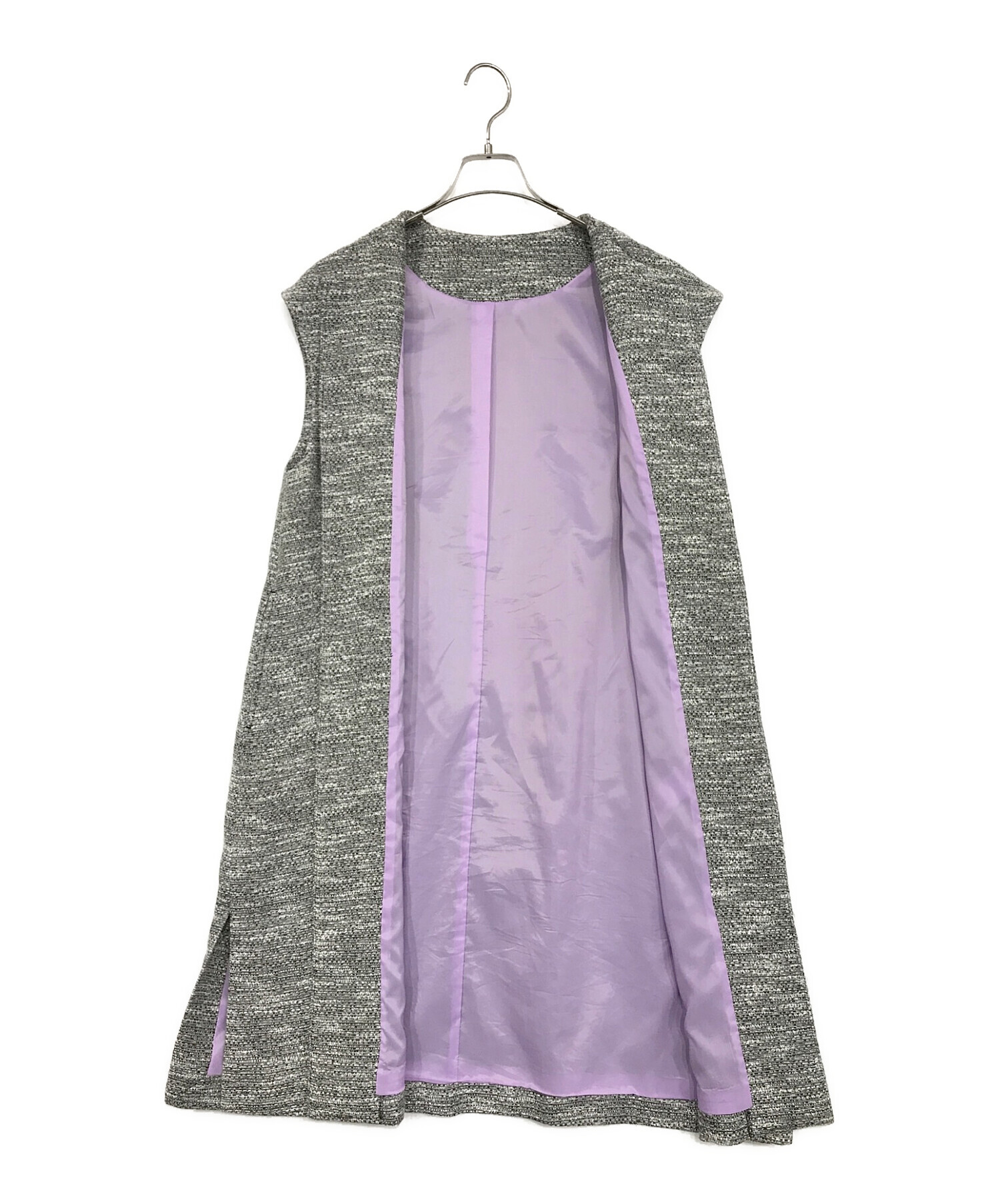 新品Charmante Femme ツイードロングジレ 50%SALE ツイードロングジレ ブルー、ベージュ - charmantsac