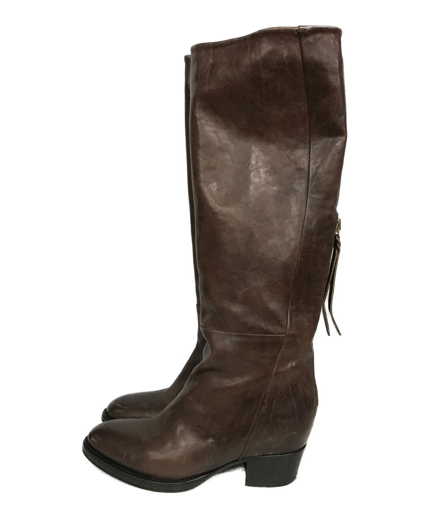 BUTTERO ブッテロ ロングブーツ ブラウン 中古・古着通販】BUTTERO (ブッテロ) ロングブーツ ブラウン サイズ