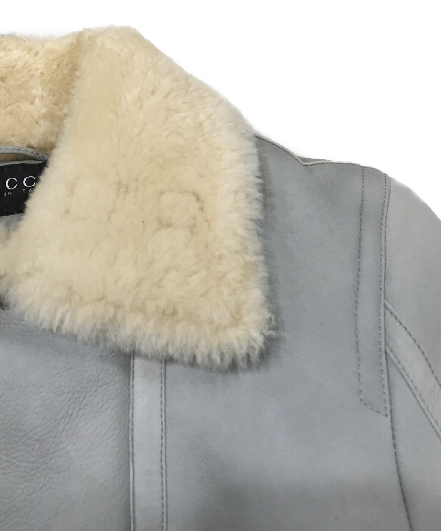 中古・古着通販】GUCCI (グッチ) ムートンジャケット グレー サイズ