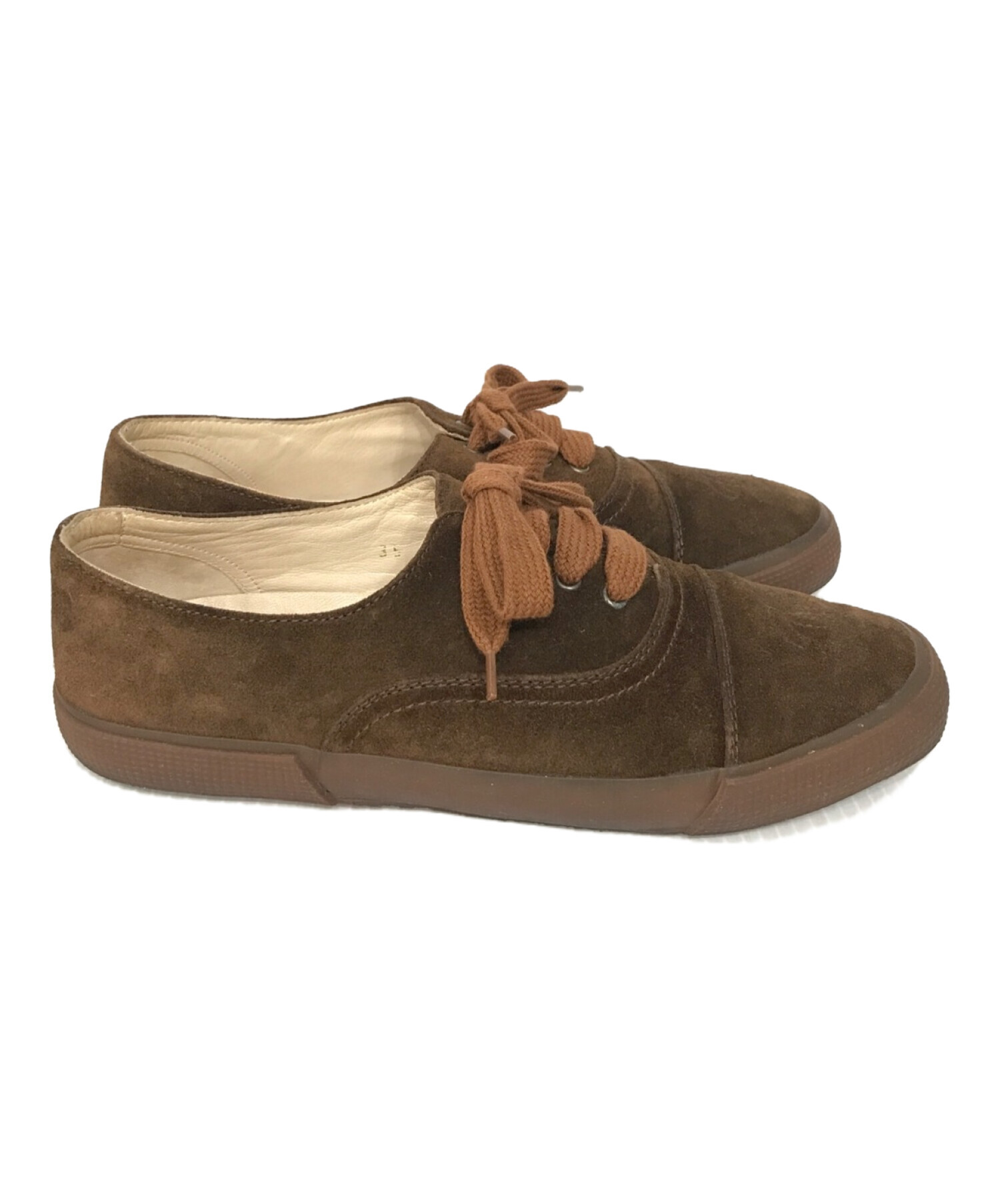 CHANELシャネル　 スエードスニーカー ブラウン/ブラック　38　中古 中古・古着通販】CHANEL (シャネル) ココマークスウェードスニーカー