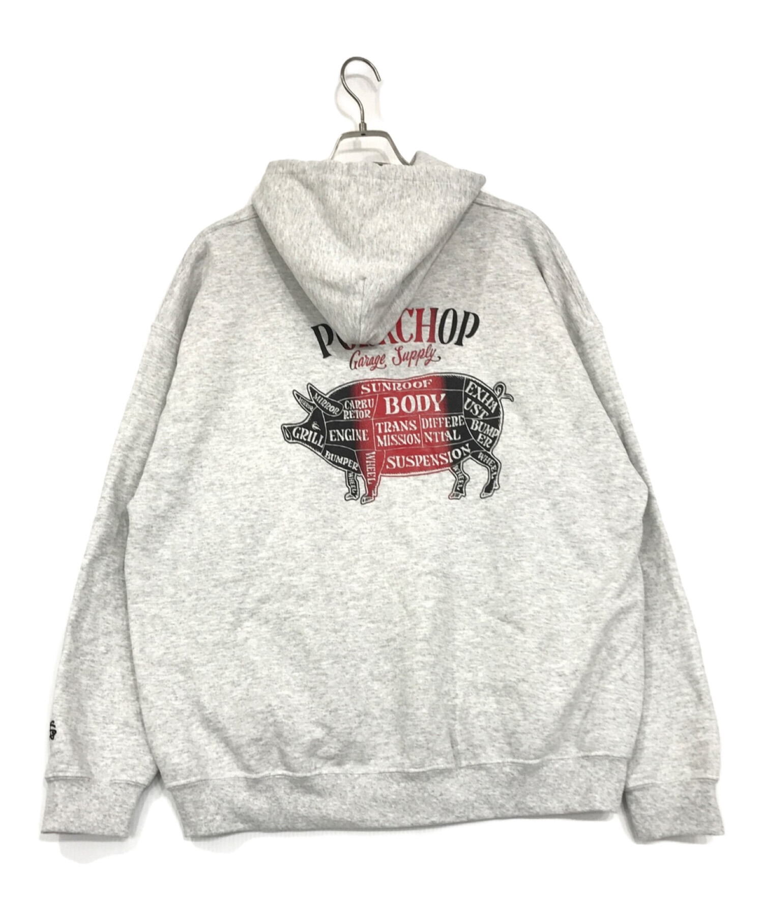 中古・古着通販】porkchop (ポークチョップ) パーカー グレー 中古・古着通販】porkchop (ポークチョップ) パーカー グレー