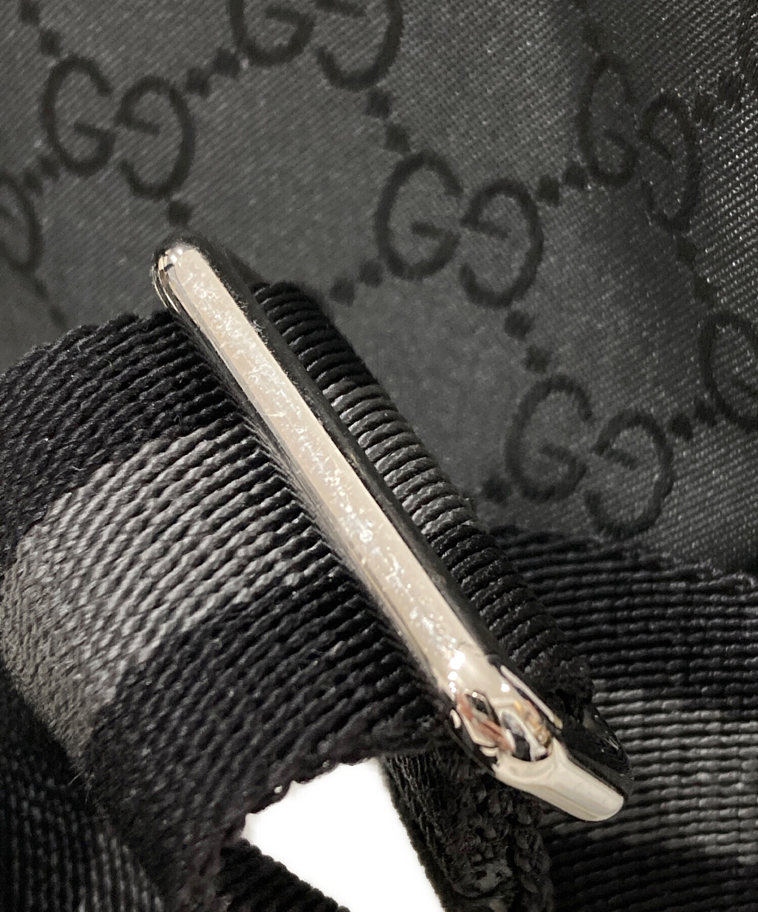 中古・古着通販】GUCCI (グッチ) GG柄ウエストバッグ ブラック