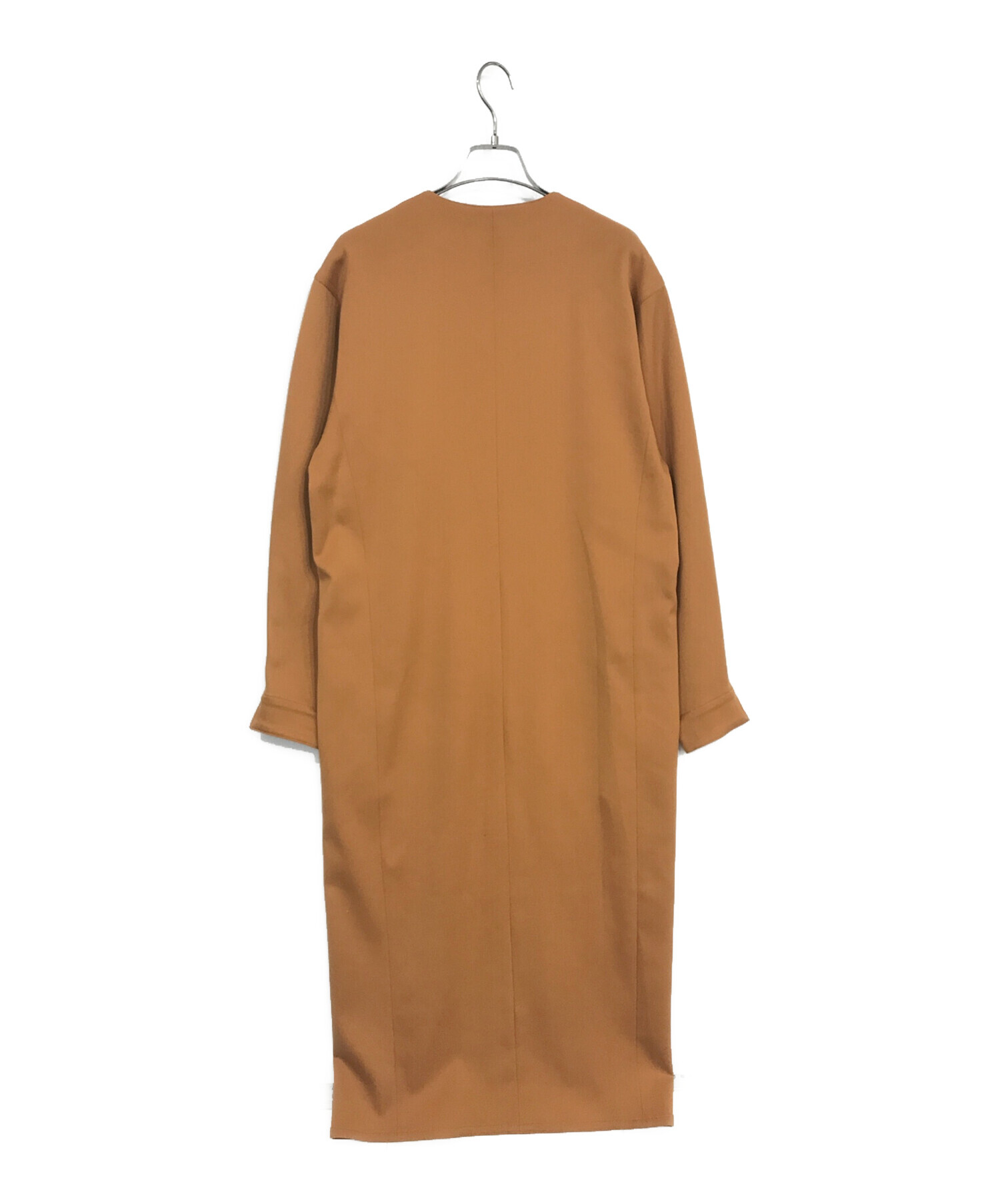 中古・古着通販】ELIN (エリン) ウールチノワンピース ブラウン サイズ 
