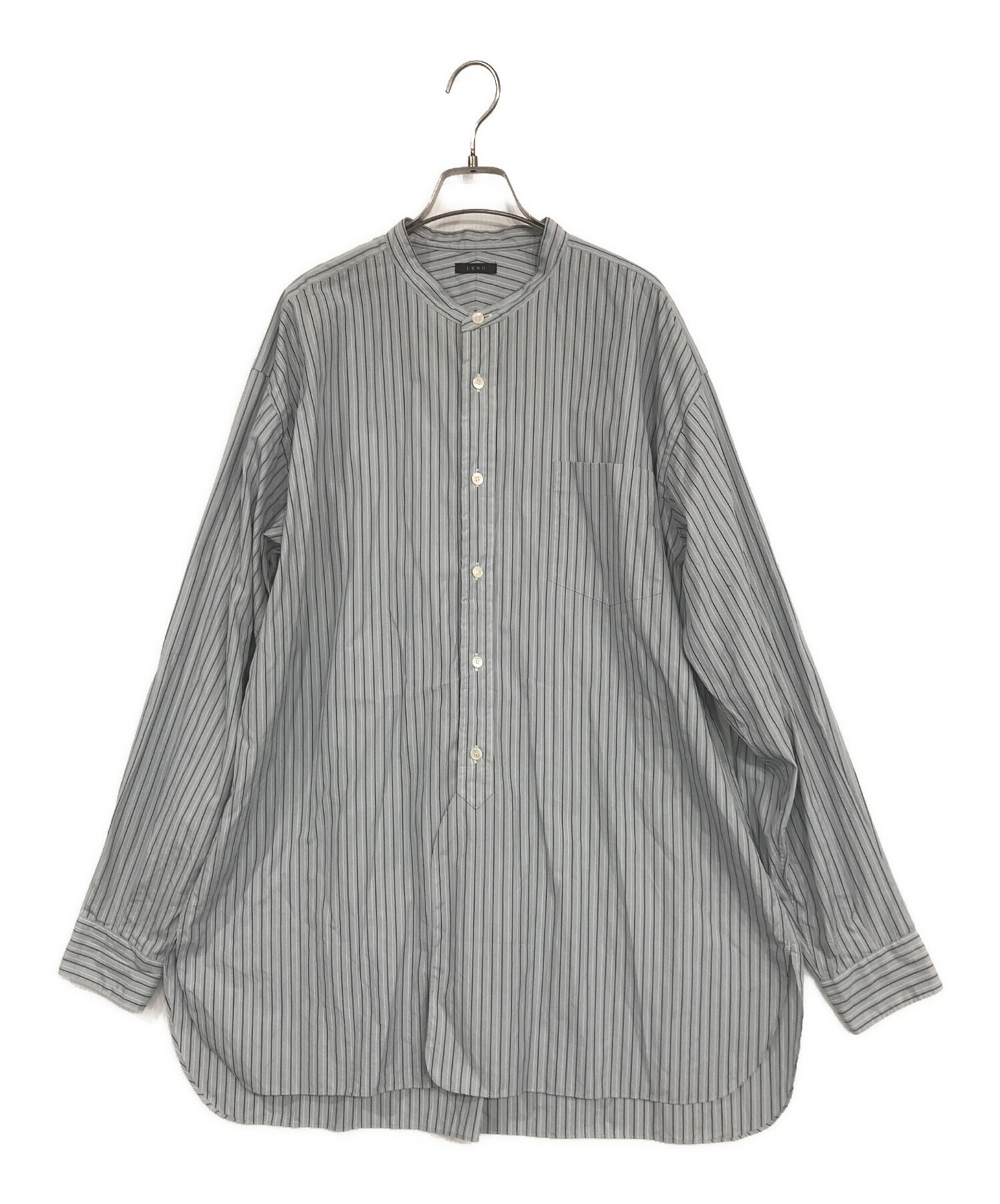 中古・古着通販】leno (リノ) BAND COLLAR SHIRT STRIPE/ストライプ 