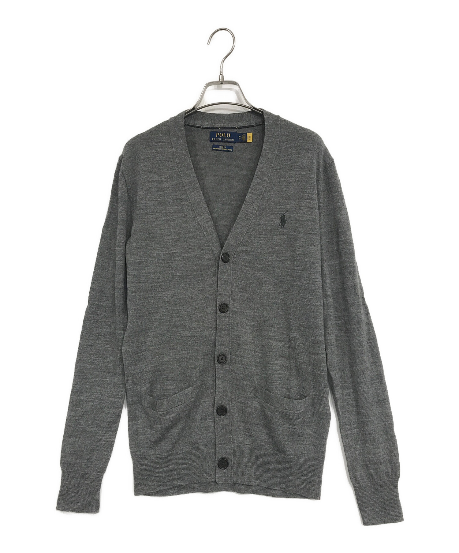 【美品】Ralph Lauren メンズグレー カーディガン　XS 中古・古着通販】POLO RALPH LAUREN (ポロ・ラルフローレン) ロゴ