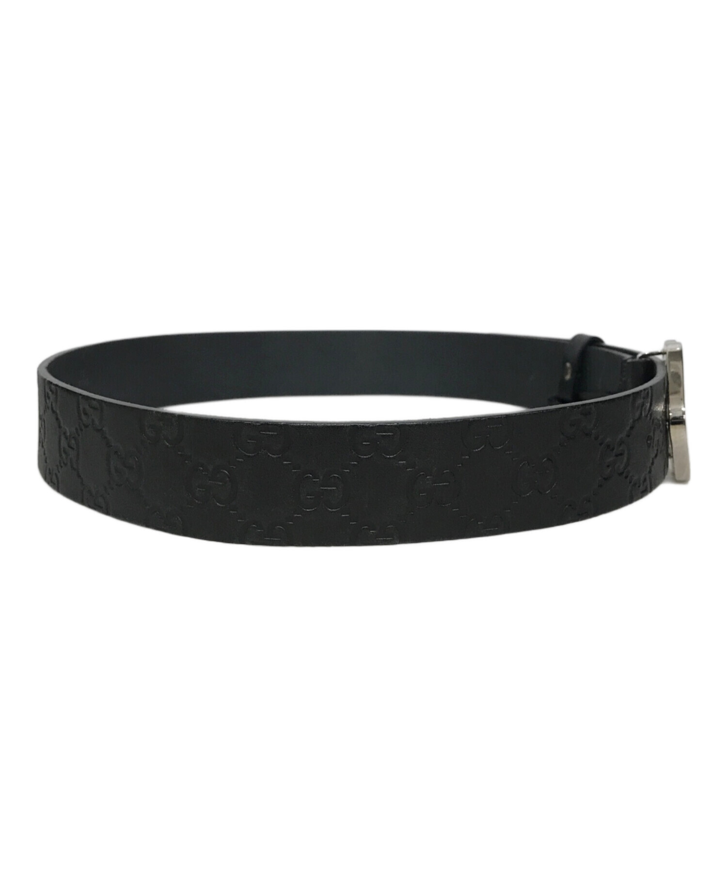 GUCCI グッチ ベルト  黒 【古着】【中古】【送料無料】 中古・古着通販】GUCCI (グッチ) グッチシマ レザーベルト ブラック