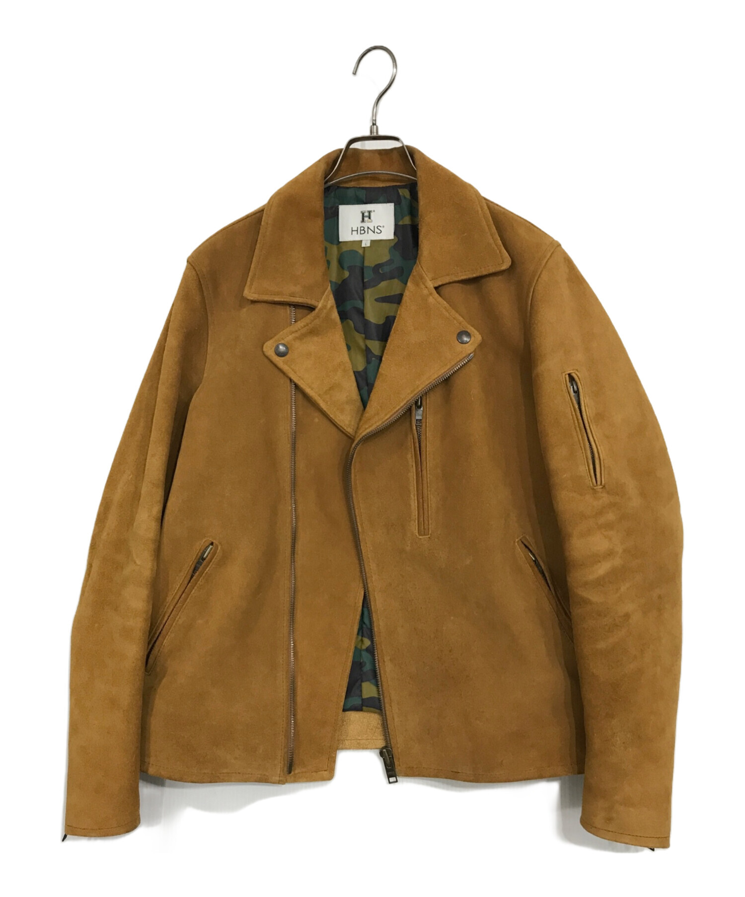 HBNS ハバノス ライダース メンズ 【古着】【中古】 中古・古着通販】HBNS (ハバノス) スウェードレザーライダース