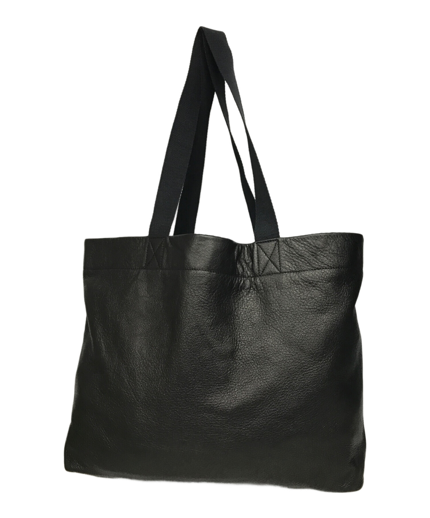 新品未使用 Yohji Yamamoto ヨウジヤマモト レザートートバッグ 黒 中古・古着通販】YOHJI YAMAMOTO (ヨウジヤマモト) ノベルティーレザー