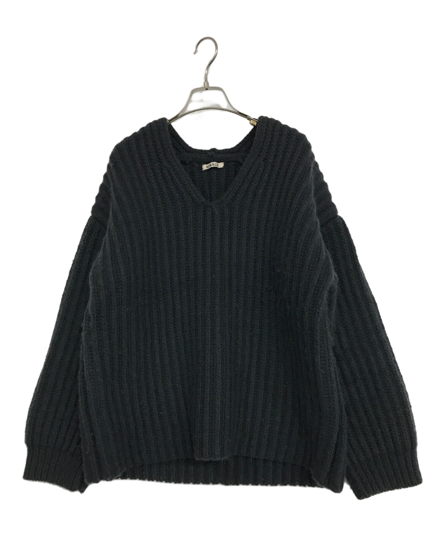 中古・古着通販】AURALEE (オーラリー) SUPER MILLED RIB KNIT V-NECK 