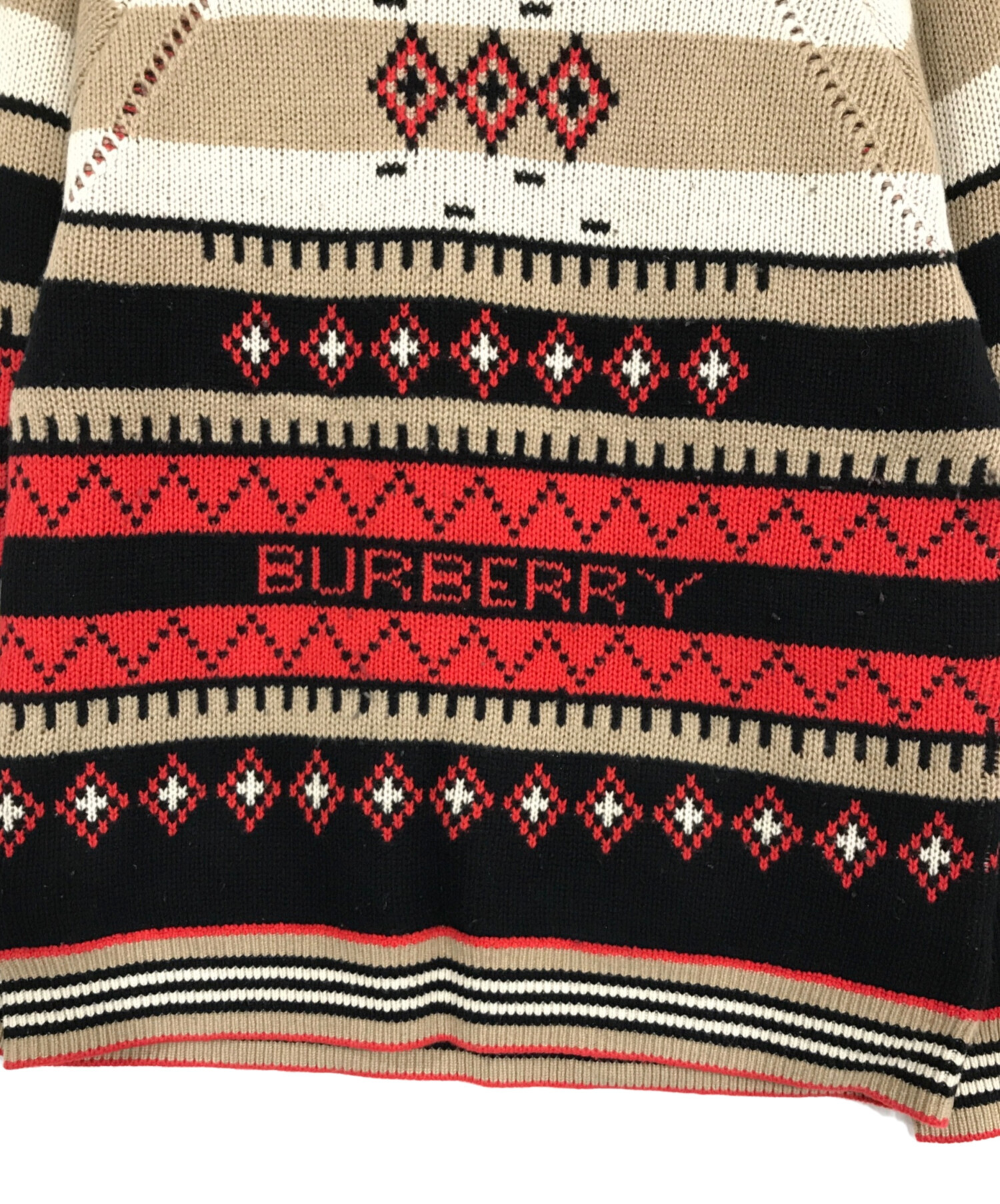 中古・古着通販】BURBERRY (バーバリー) 総柄ロゴカシミアニット