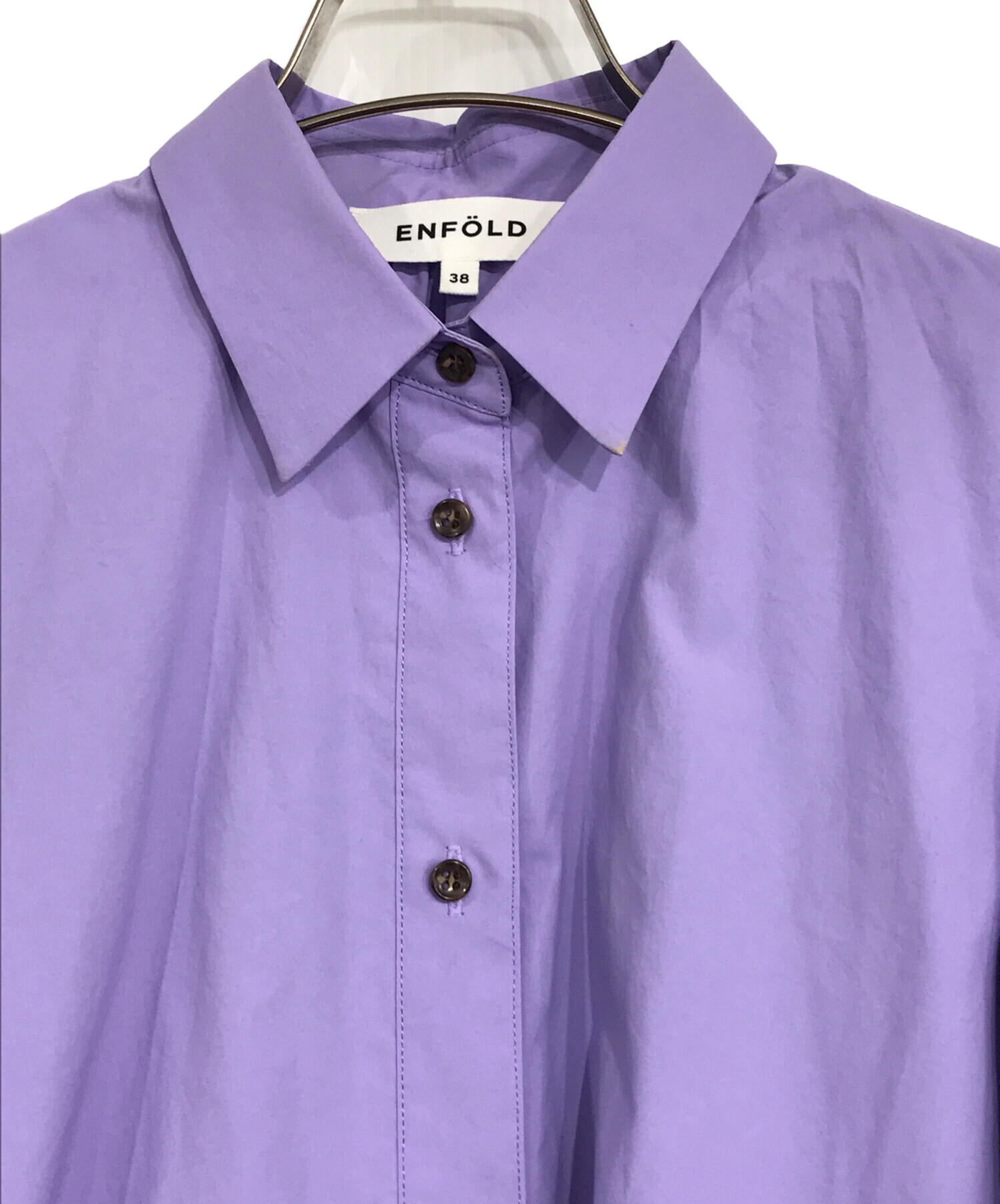 ENFÖLD パープル ボタン付きシャツ 38 enfold セットスーツ ブラッ38