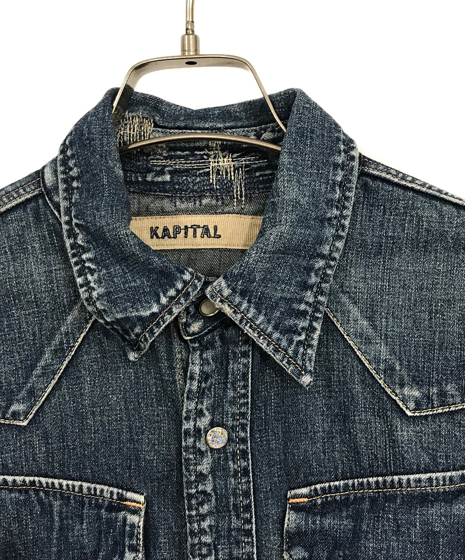 中古・古着通販】KAPITAL (キャピタル) ダメージ加工ウエスタンシャツ  