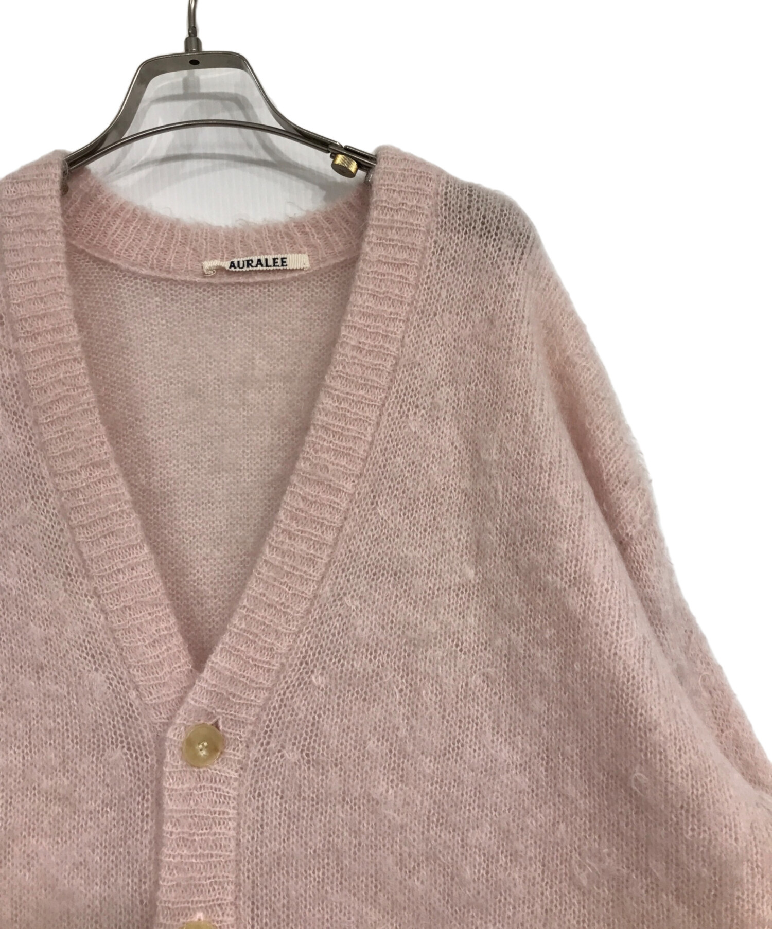 中古・古着通販】AURALEE (オーラリー) モヘアカーディガン ピンク