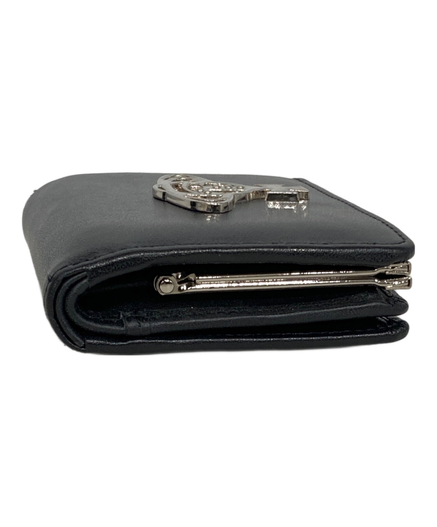 未使用 Vivienne Westwood 定番 黒 シンプル がま口 折財布 未使用 Vivienne Westwood 折財布 黒 シンプル がま口 定番