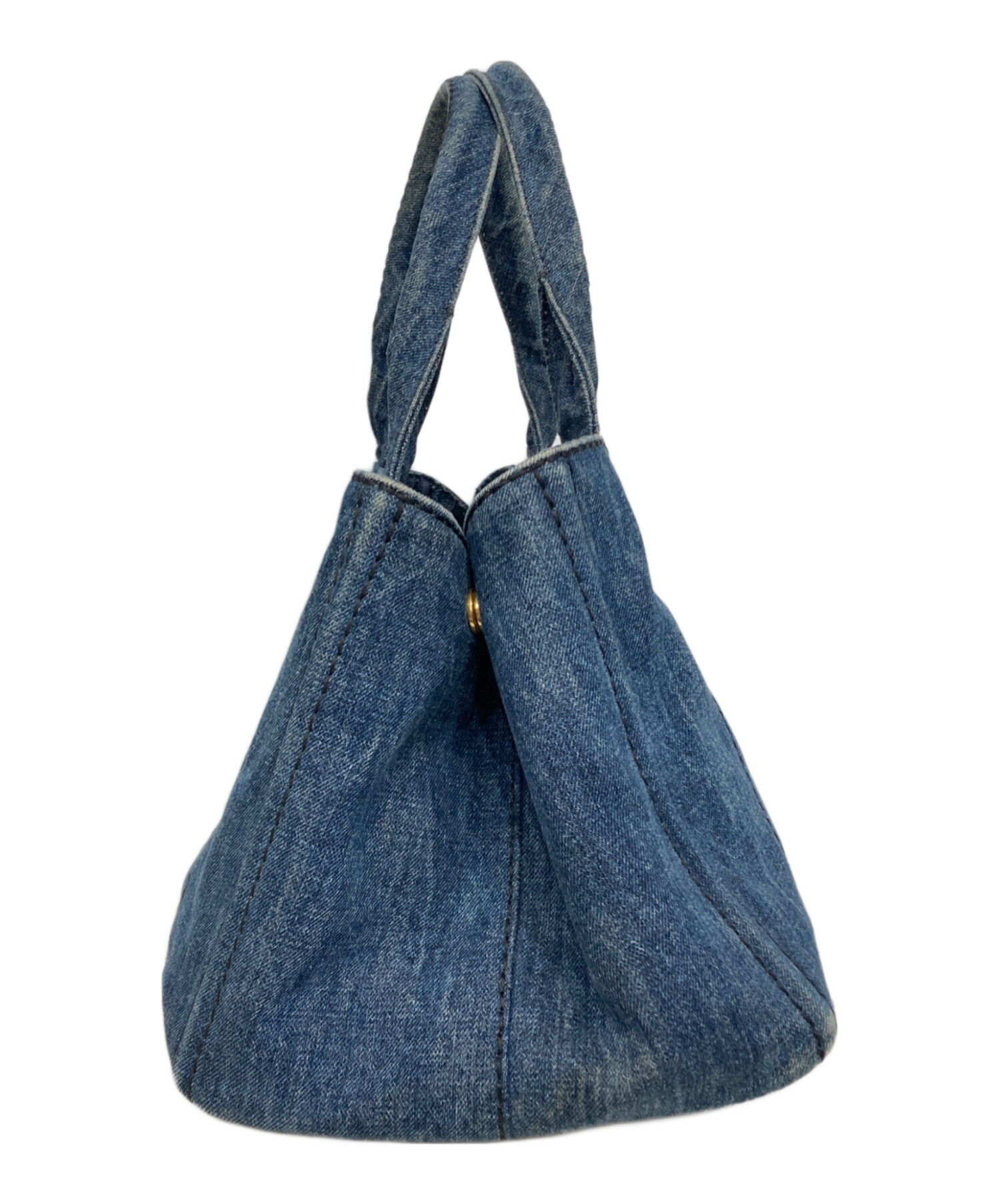 中古・古着通販】PRADA (プラダ) カナパデニムハンドバッグ ブルー