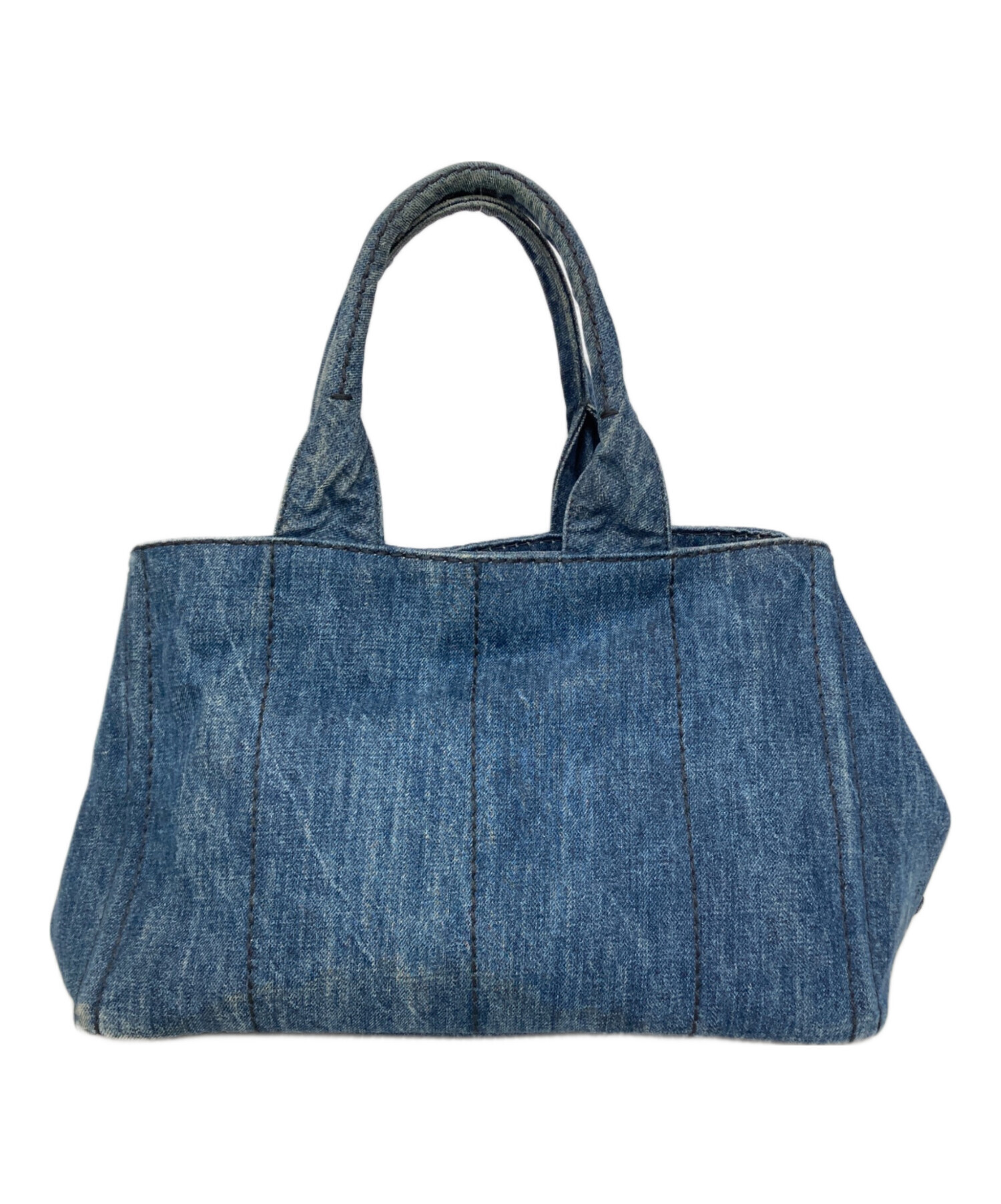 PRADA カナパ デニム ハンドバッグ A4収納可能 中古・古着通販】PRADA (プラダ) カナパデニムハンドバッグ ブルー