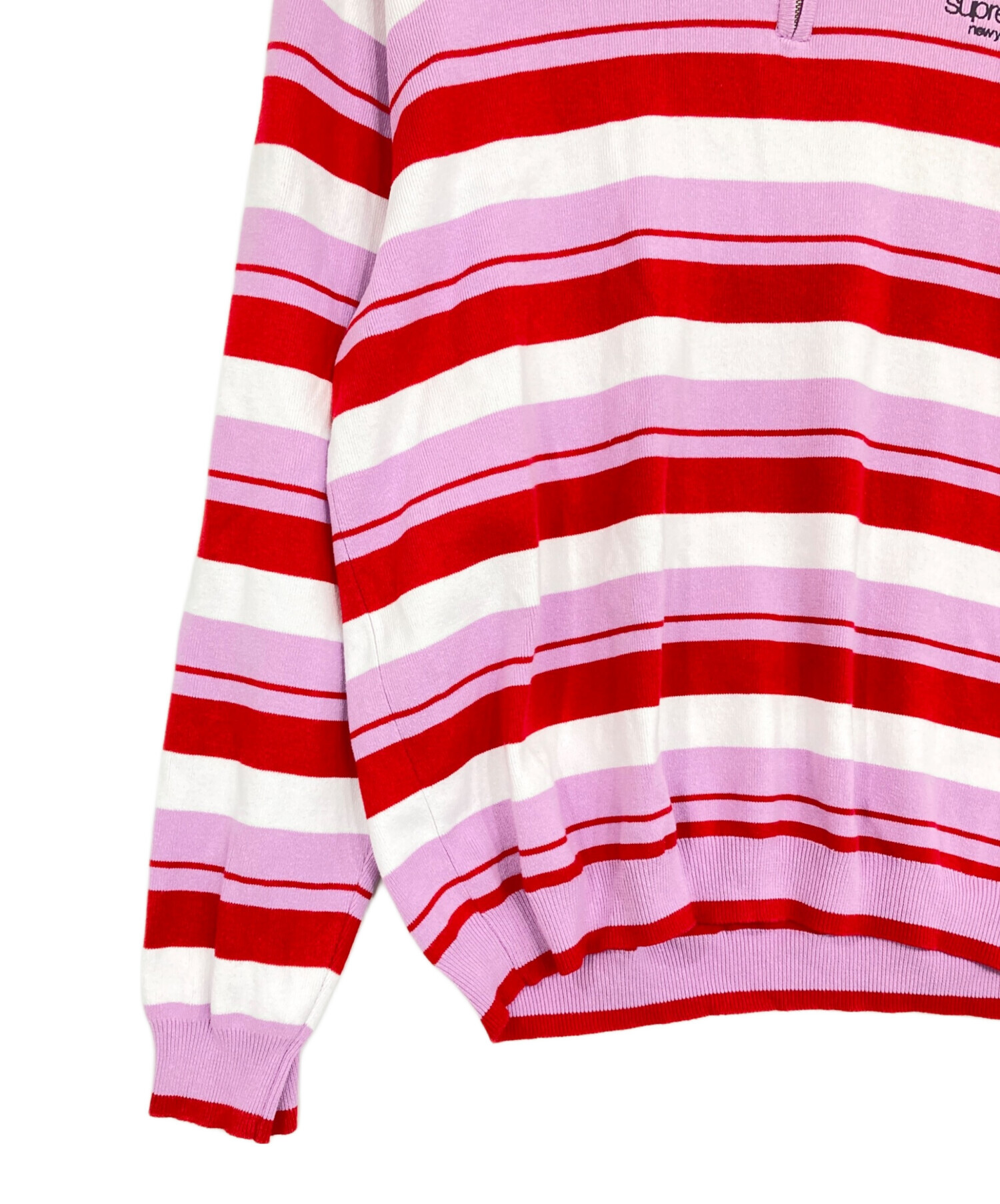 中古・古着通販】SUPREME (シュプリーム) STRIPE ZIP L/S POLO