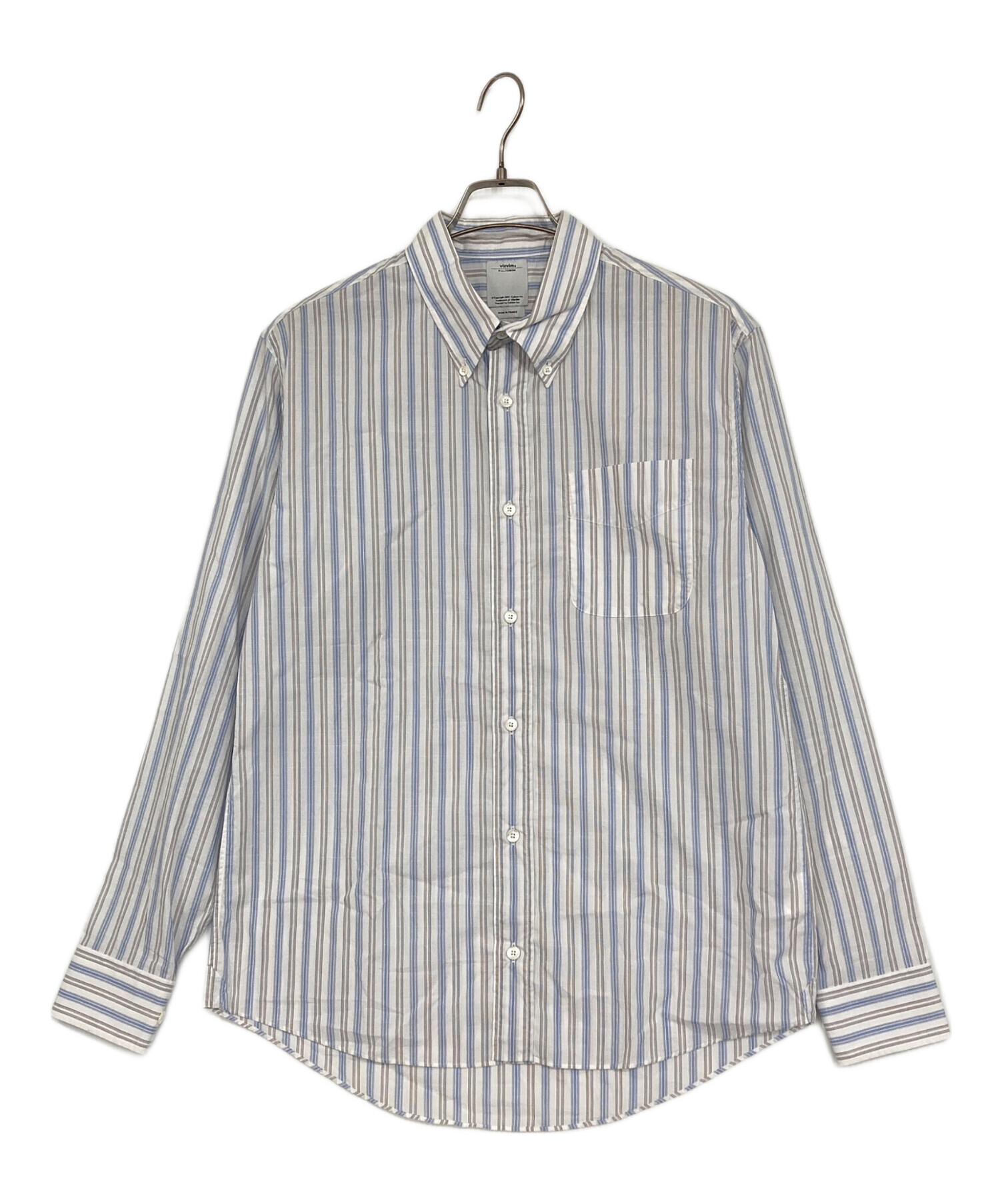 中古・古着通販】VISVIM (ビズビム) ストライプBDシャツ ブルー 