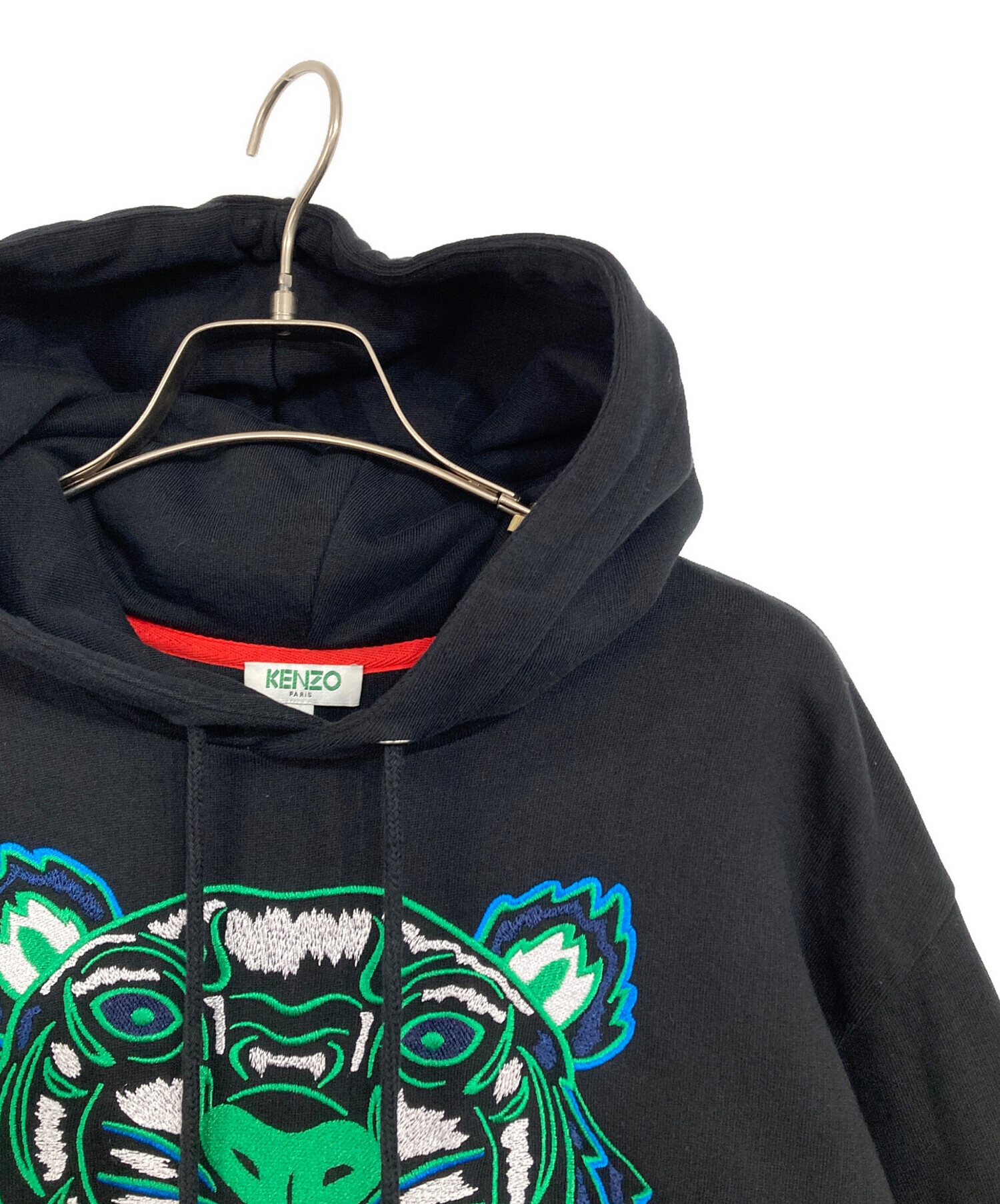 レア Kenzo Paris ケンゾー 刺繍 ビッグロゴ タイガー 虎 パーカー 中古・古着通販】KENZO (ケンゾー) TIGER LOGO HOODIE/タイガーロゴ