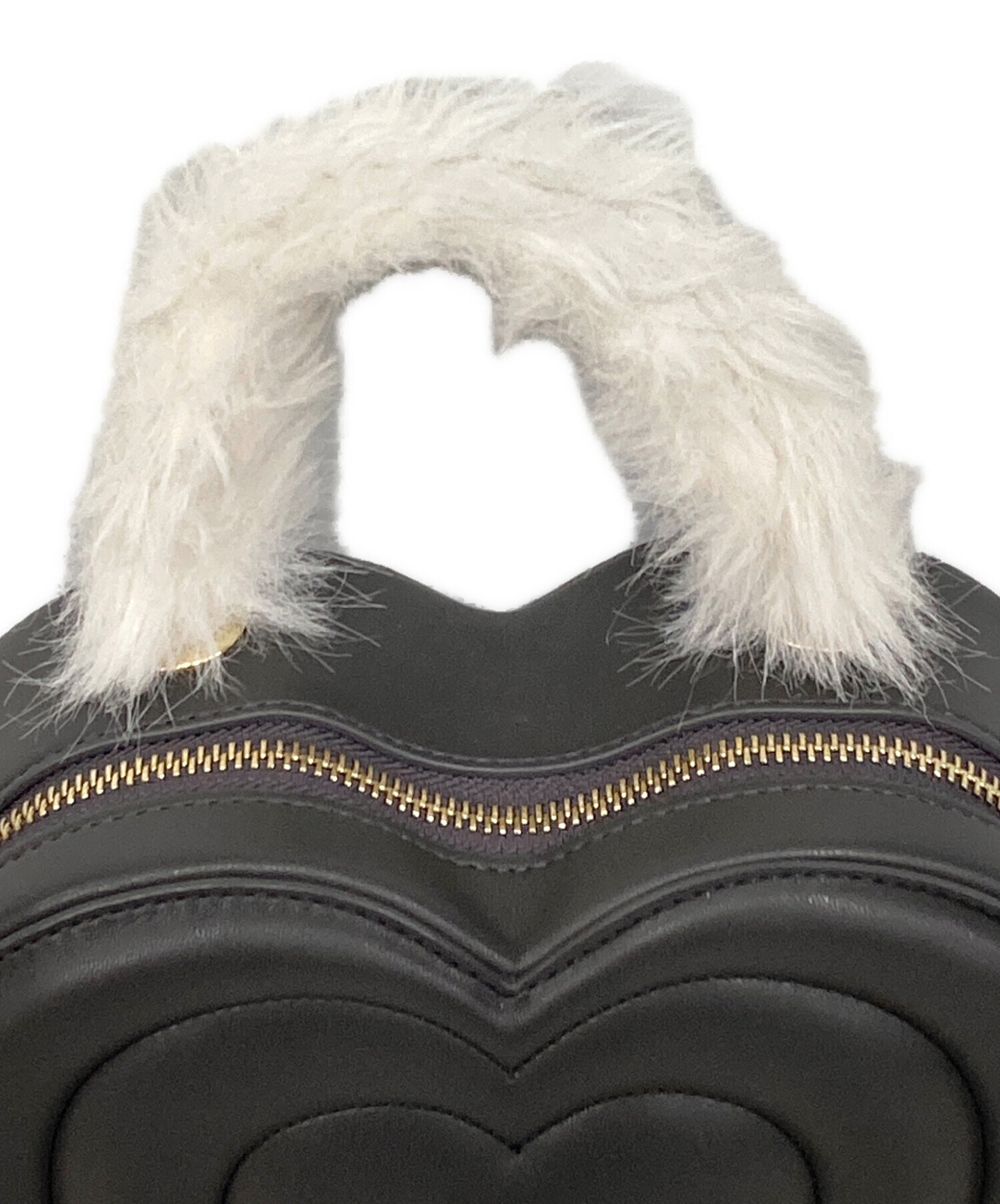 中古・古着通販】furfur (ファーファー) ファーハンドルハートバッグ 