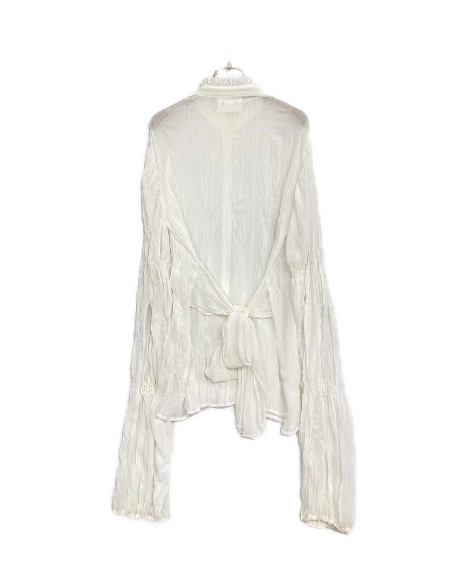 中古・古着通販】ELLIE (エリー) ギャザーブラウス ホワイト サイズ