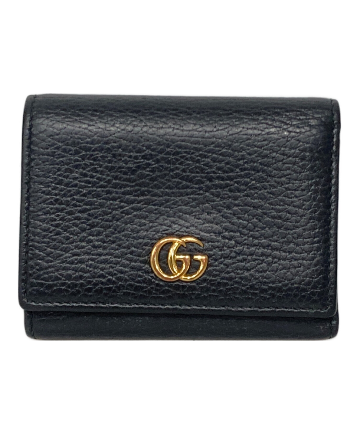 中古・古着通販】GUCCI (グッチ) GGマーモント3つ折り財布 ブラック 