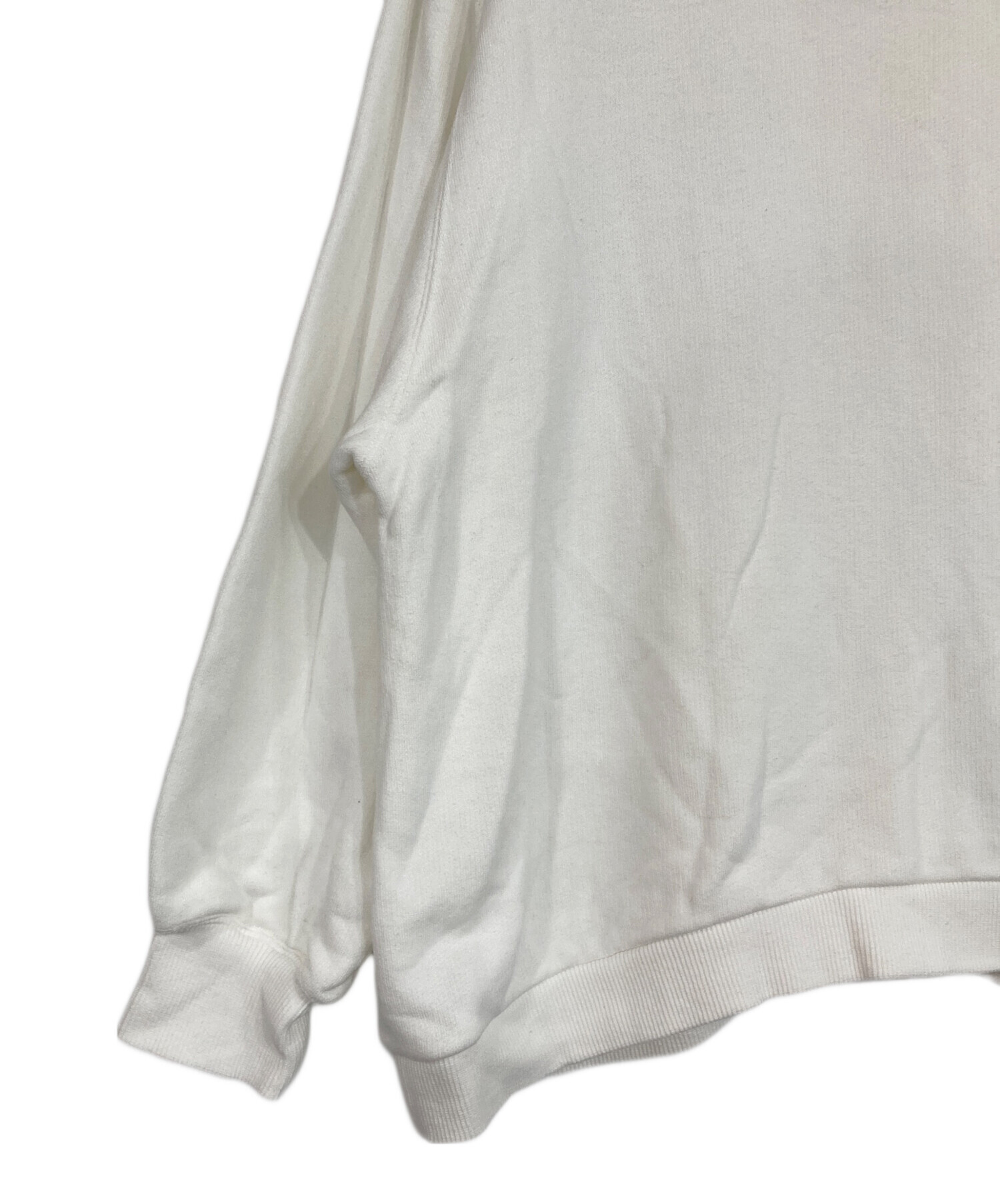 中古・古着通販】MANOF (マノフ) MOON SLASH NECK SWEAT ホワイト 