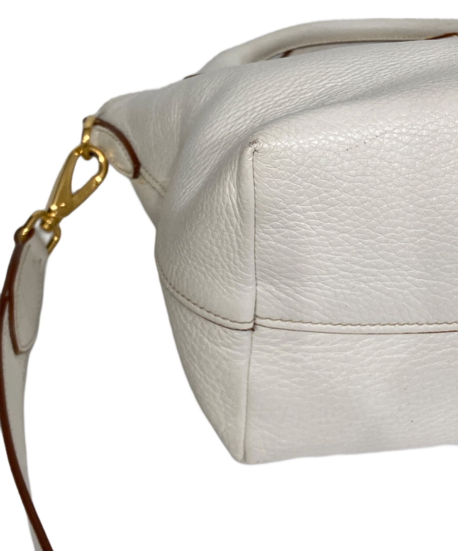 PRADA プラダ ショルダーバッグ  白 【古着】【中古】【送料無料】 PRADA プラダ ショルダーバッグ キャンバス ホワイト レディース 中古