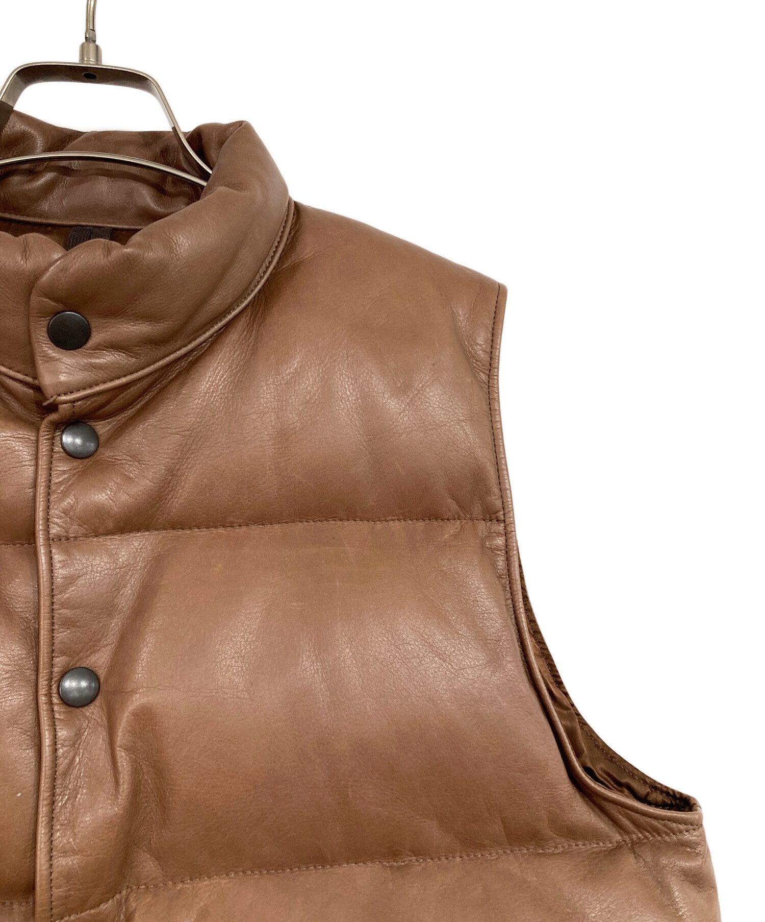 最終値下　ブラウンバイツータックス　ダウンベストL 中古・古着通販】BROWN by 2-tacs (ブラウンバイツータックス) LEATHER