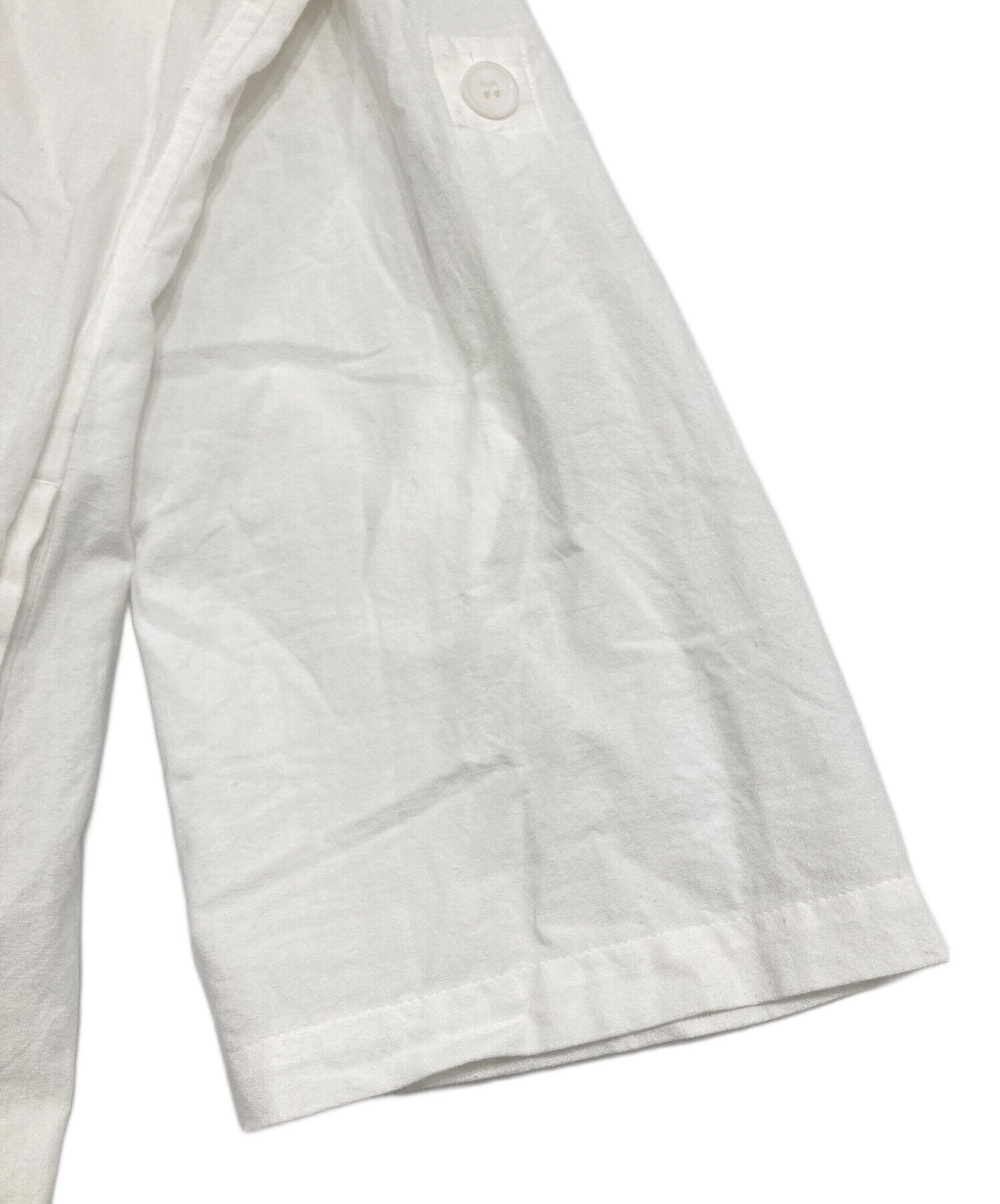 Yohji Yamamoto POUR HOMME ヨウジヤマモトプールオム 23SS HZ-B31-047 60／2 KHADI COTTON M-SHIRT COAT コットン シャツ コート ホワイト系 1【中古】 中古・古着通販】Yohji Yamamoto pour homme. (ヨウジヤマモト