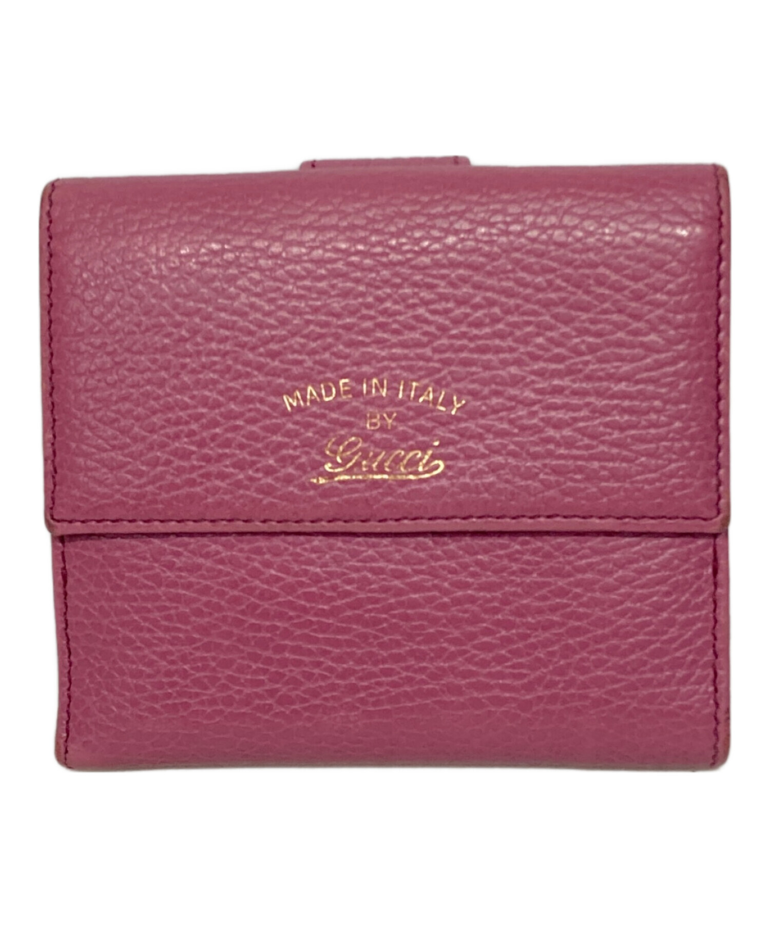 GUCCI 二つ折り財布 パープル　レザー 中古・古着通販】GUCCI (グッチ) 2つ折り財布 パープル