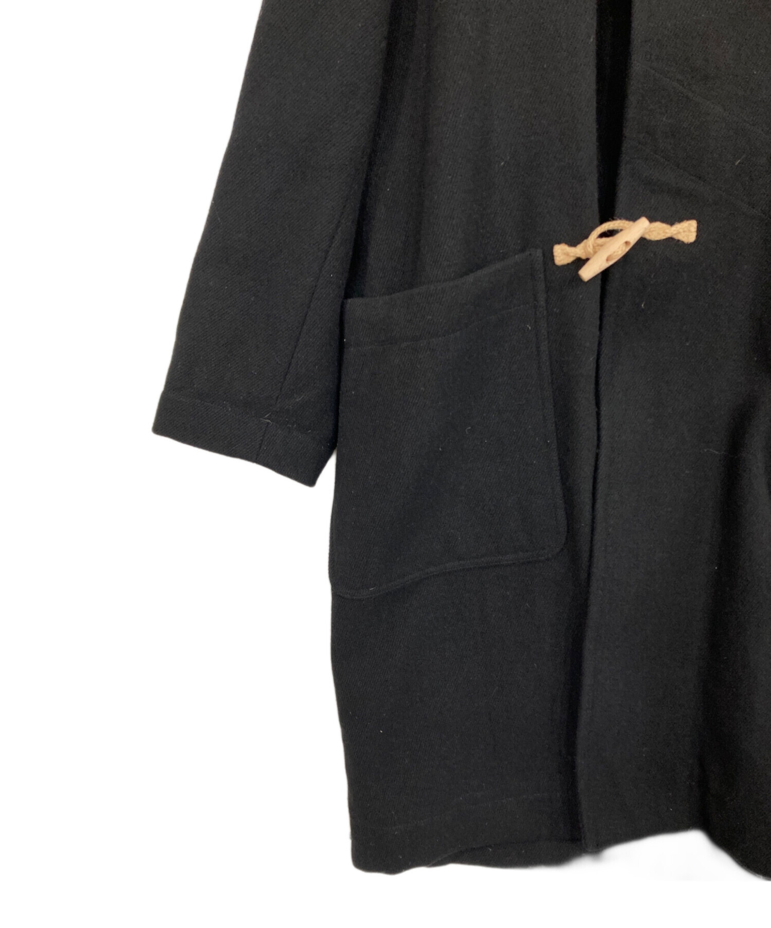 【新品未使用】MHL ブラックダッフルコート 中古・古着通販】MHL (エムエイチエル) ダッフルコート ブラック