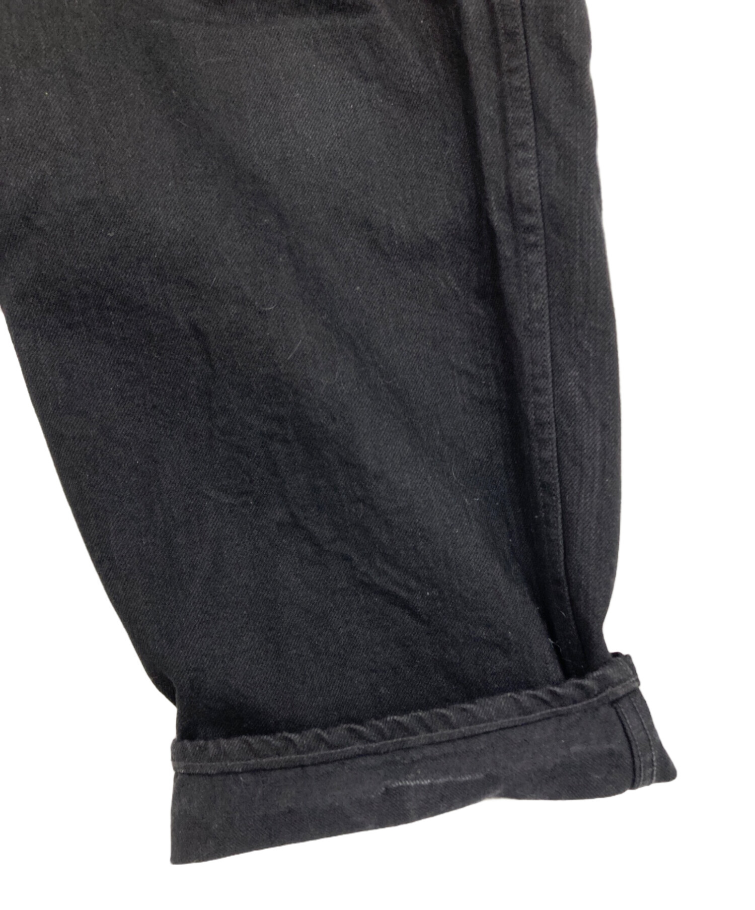 中古・古着通販】COMOLI (コモリ) BELTED DENIM PANTS ブラック サイズ 
