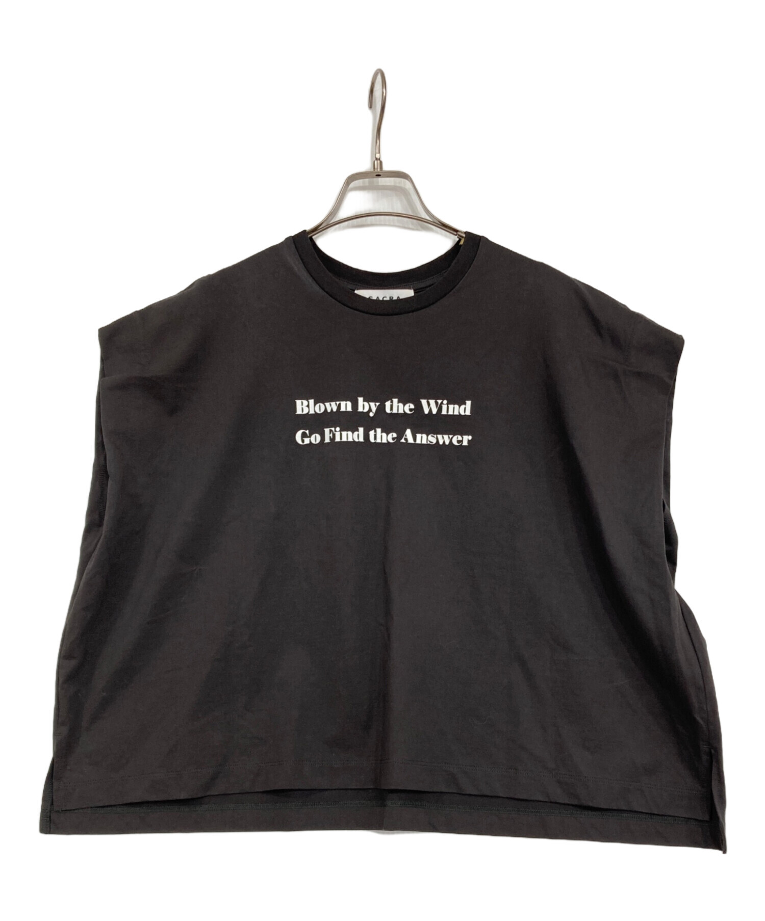 中古・古着通販】SACRA (サクラ) FOLDED LINE LOGO TOP グレー サイズ 