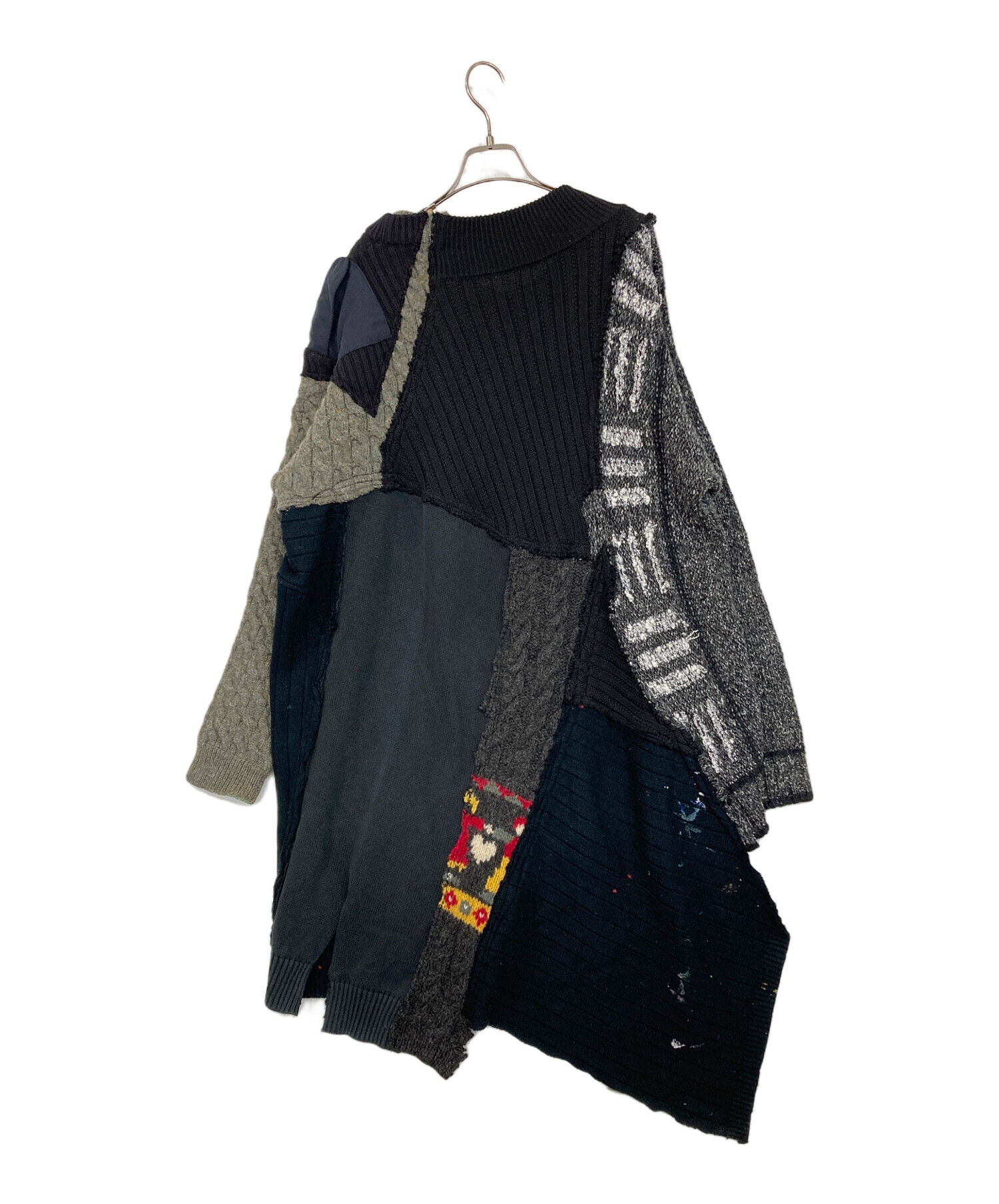 再構築　リメイク　古着　ニット　オーバーサイズ FVLMEN】switching remake knit pullover/切替 リメイク ニット プル