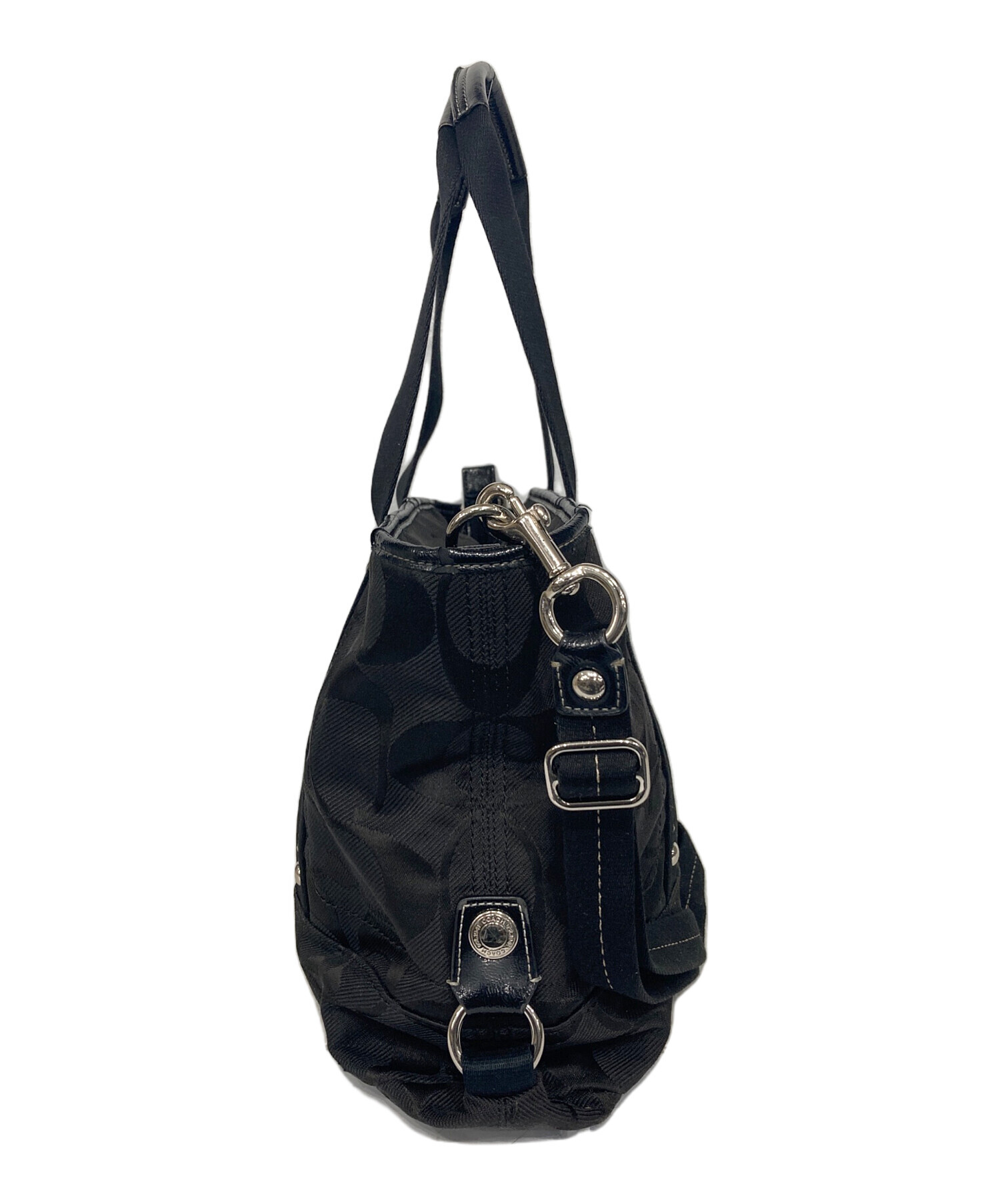 中古・古着通販】COACH (コーチ) シグネチャー2WAYバッグ ブラック