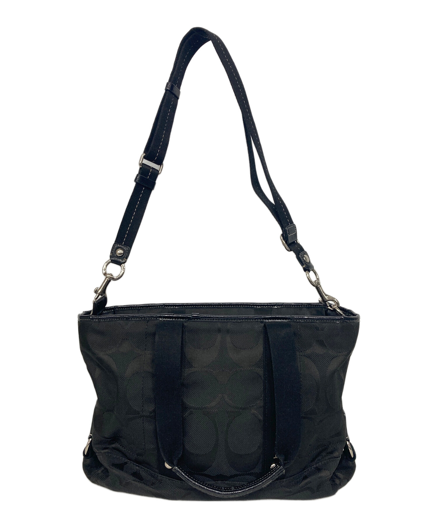 中古・古着通販】COACH (コーチ) シグネチャー2WAYバッグ ブラック
