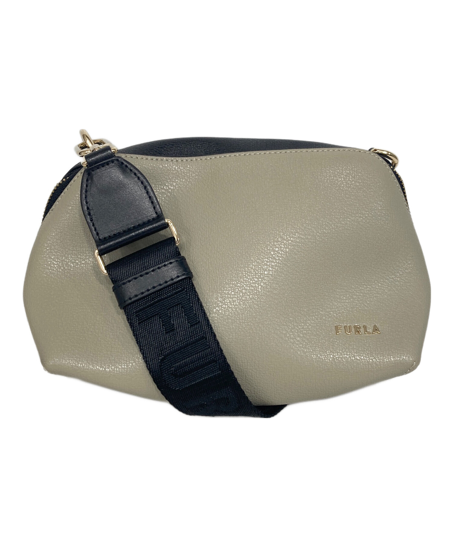 美品　FURLA  レザーショルダーバック　バイカラー 中古・古着通販】FURLA (フルラ) バイカラーショルダーバッグ ベージュ