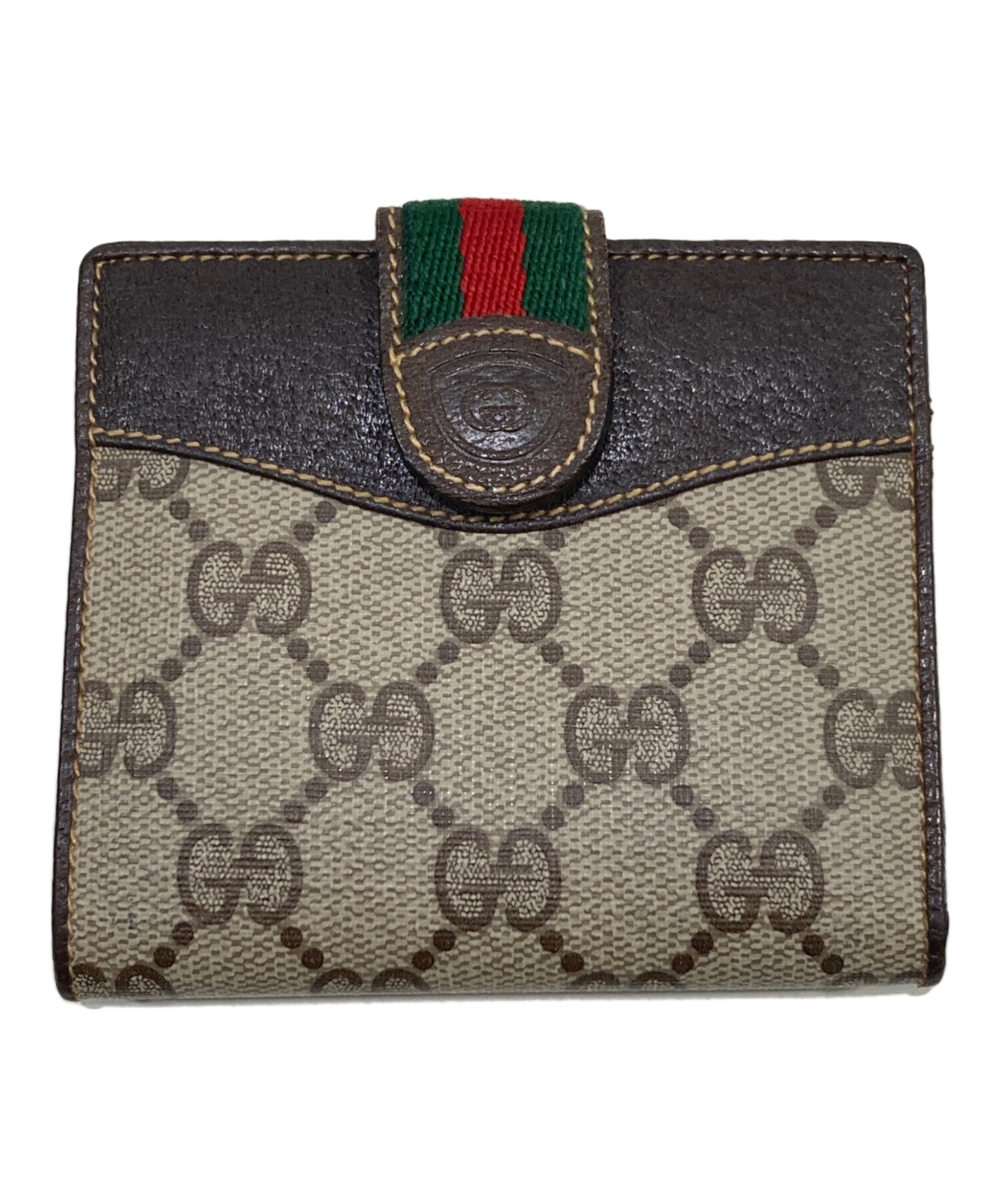 【美品】グッチ 二つ折り財布 ベージュ ブルームス スプリーム GG柄 中古・古着通販】GUCCI (グッチ) GGスプリーム2つ折り財布 ベージュ