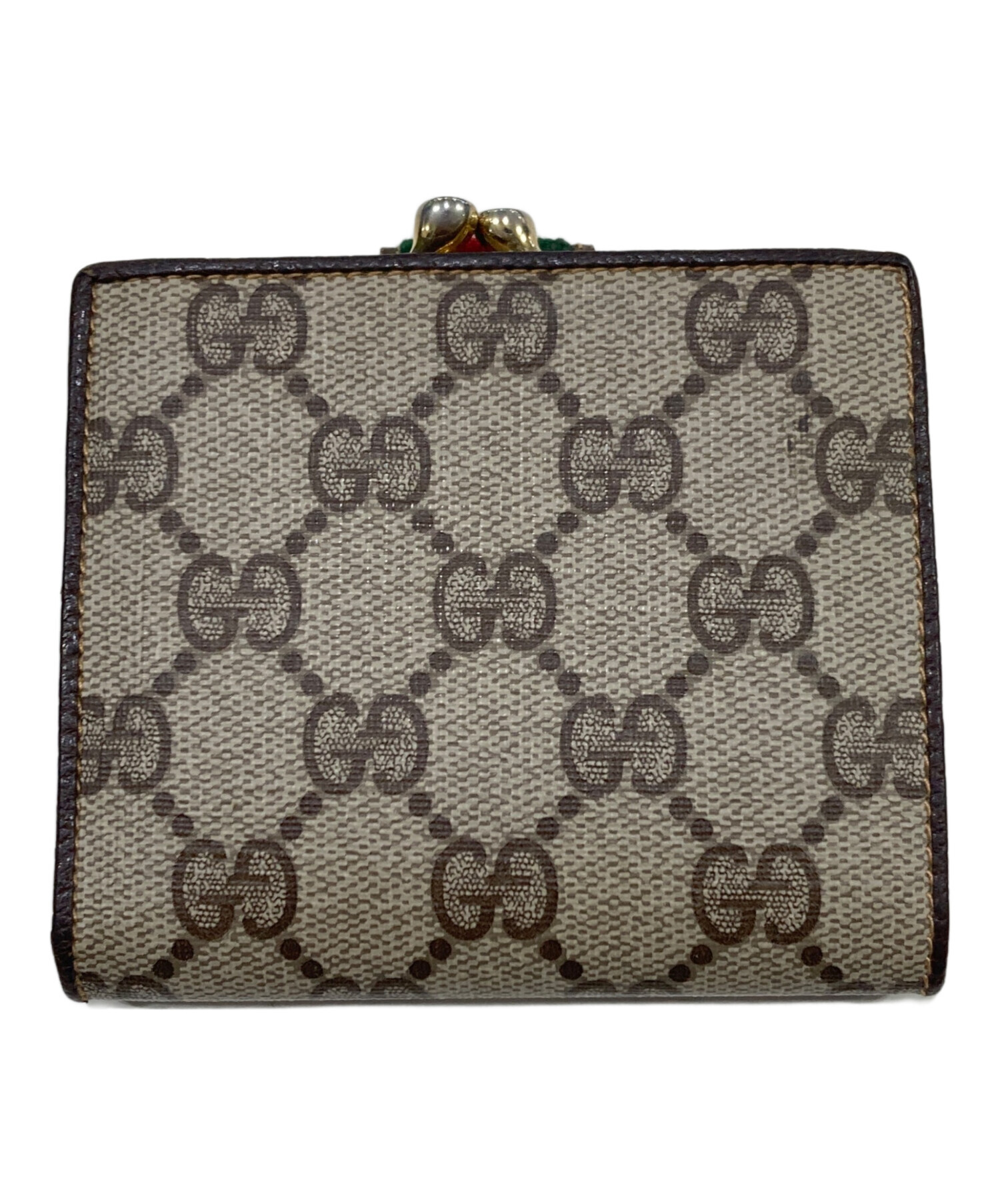 【ゆうりんこ】GUCCI GGスプリーム 二つ折り財布 中古・古着通販】GUCCI (グッチ) GGスプリーム2つ折り財布 ベージュ