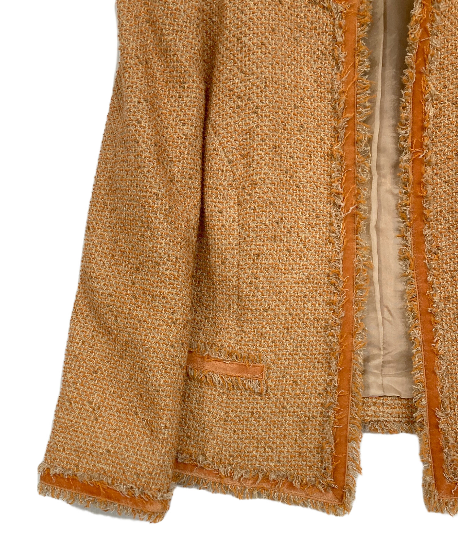 中古・古着通販】FOXEY (フォクシー) ツイードジャケット オレンジ
