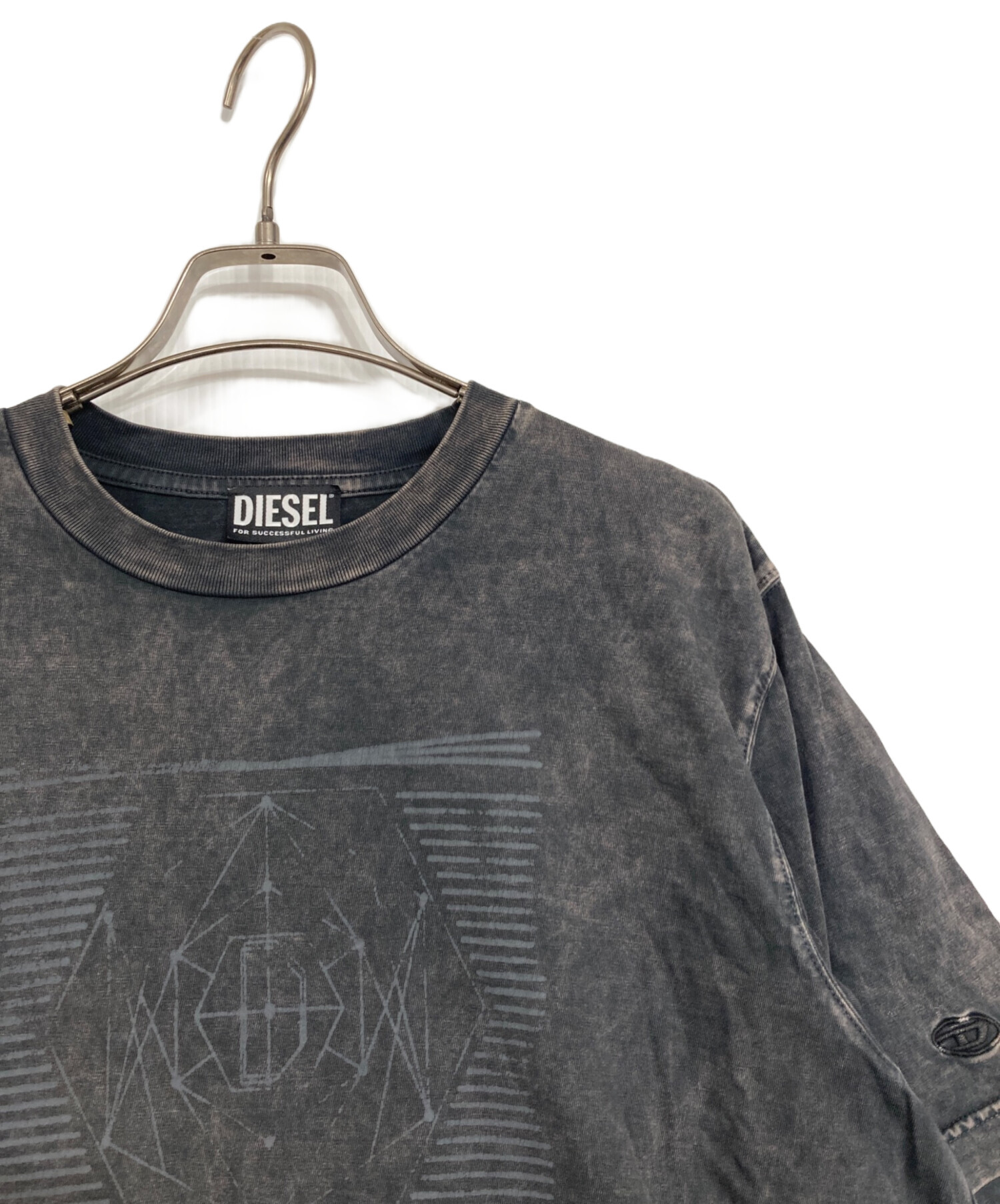 中古・古着通販】DIESEL (ディーゼル) プリントTシャツ グレー サイズ 