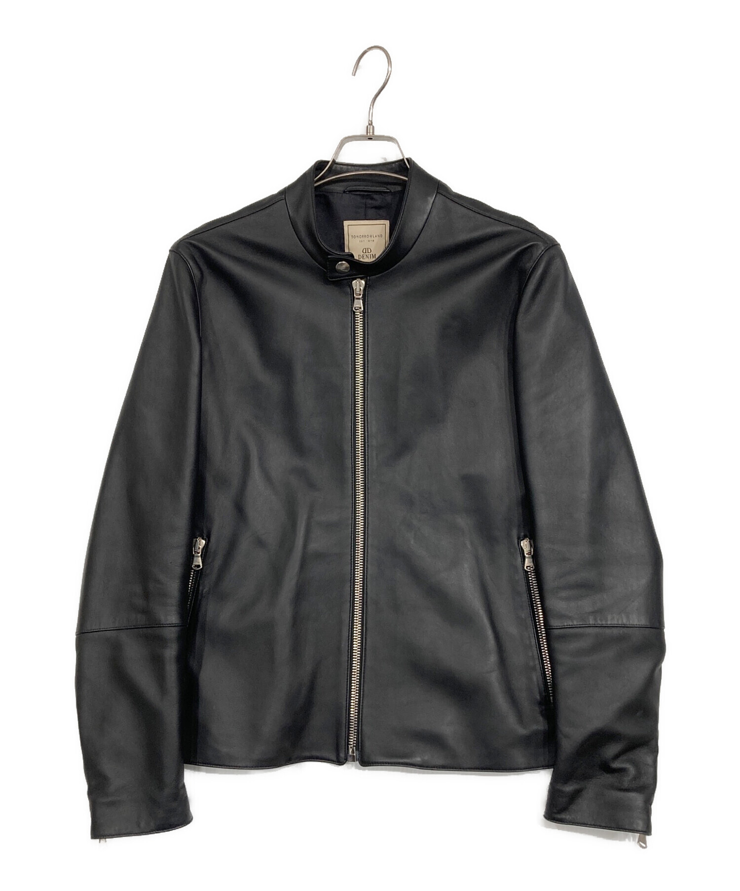 B153 TOMORRMWLAND レザージャケット ラム シングル 黒 本革 ラムレザー シングルブレステッド2Bジャケット | TOMORROWLAND