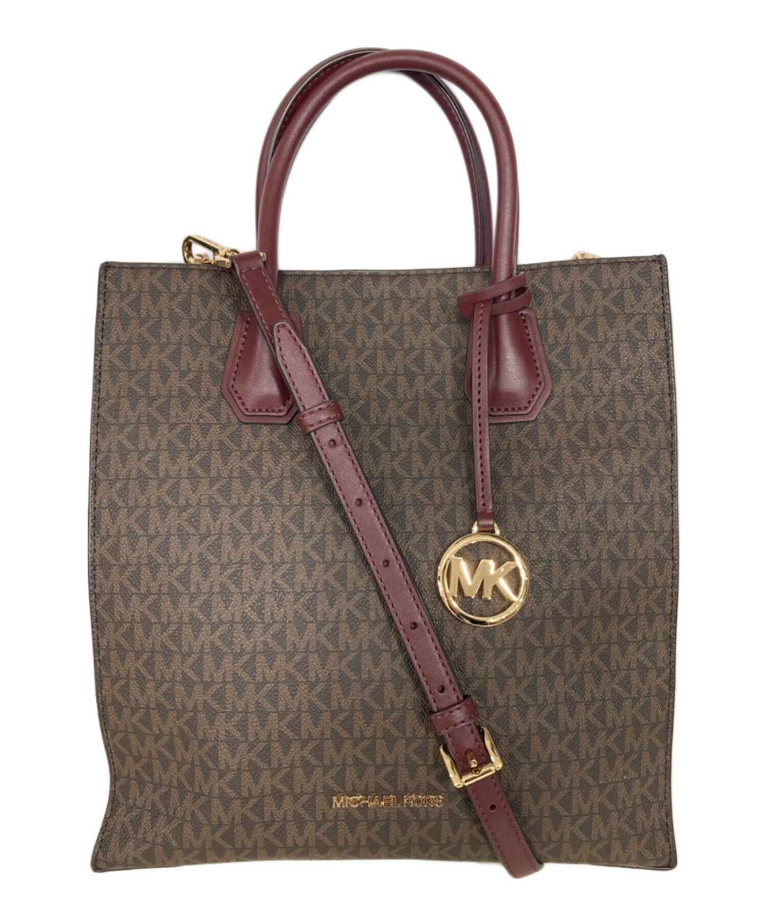 未使用MICHAEL KORS トートバッグ ブラウン/ホワイト 中古・古着通販】MICHAEL KORS (マイケルコース) 2WAYトート