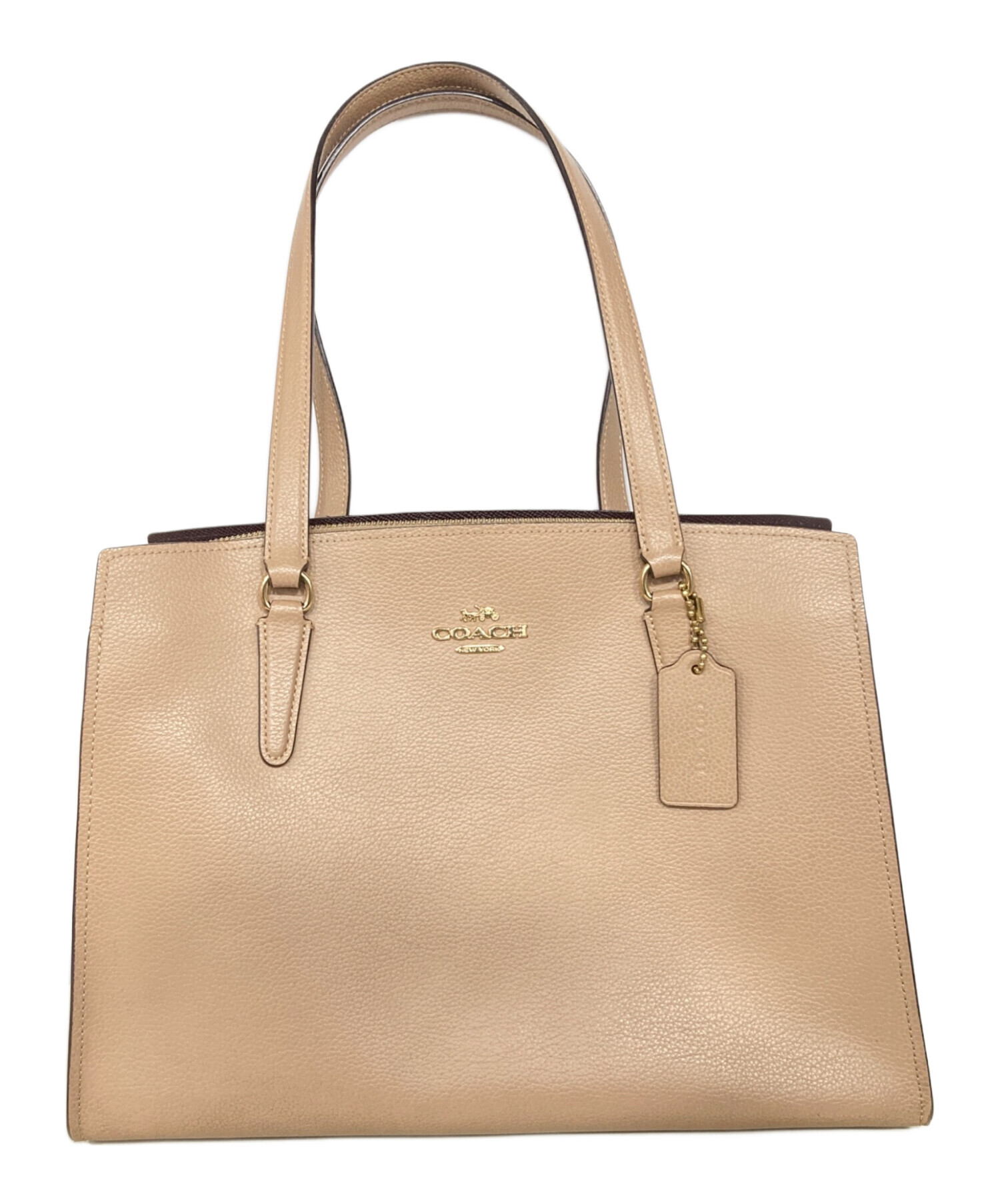 中古　COACH ベージュ トートバッグ 中古・古着通販】COACH (コーチ) テイタム キャリーオール ベージュ