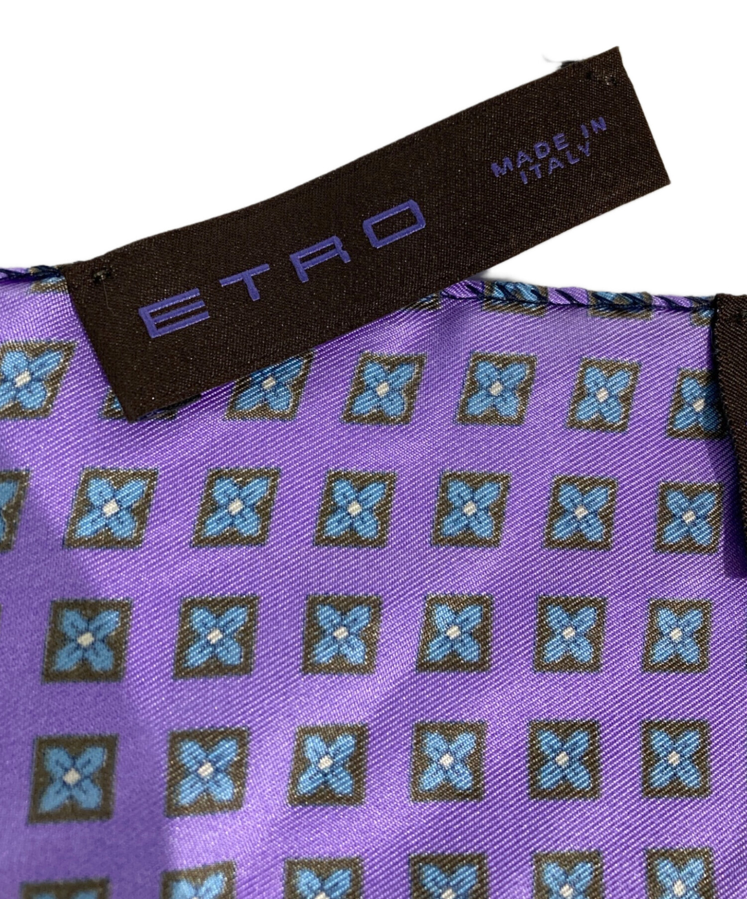 中古・古着通販】ETRO (エトロ) スクエアスカーフ ブルー｜ブランド