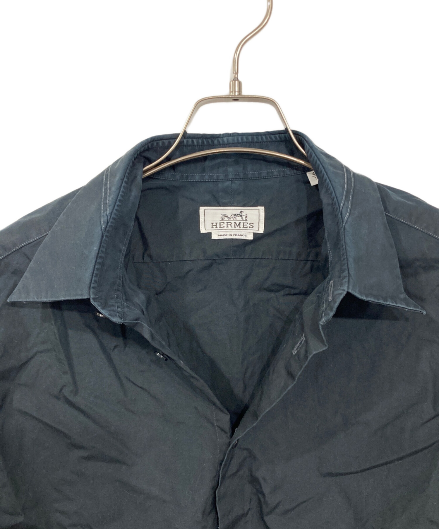 中古・古着通販】HERMES (エルメス) セリエボタン長袖シャツ ブラック