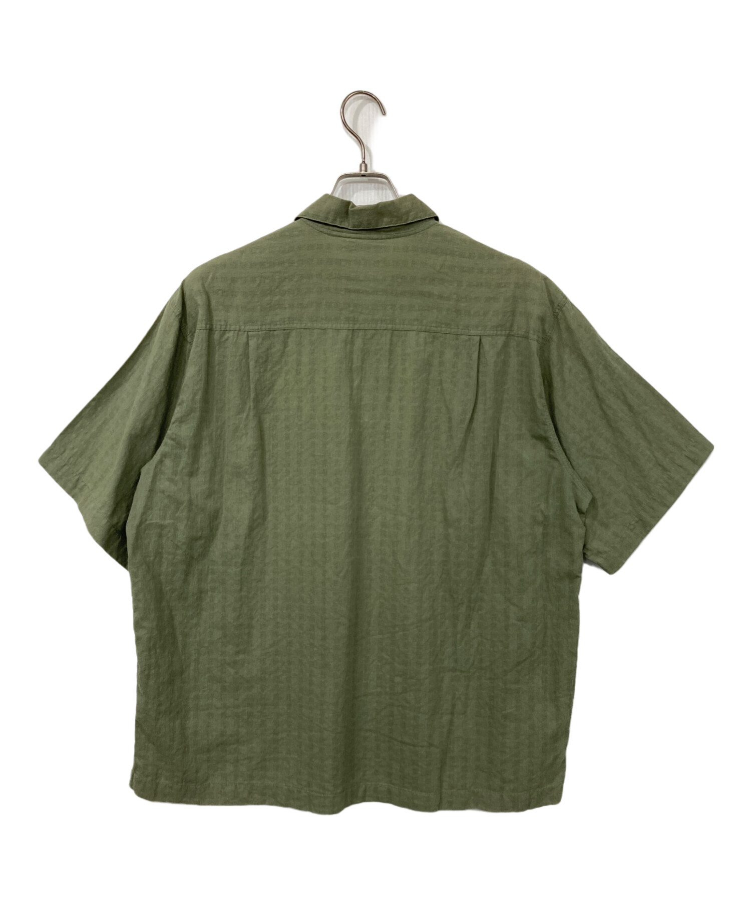 00s パタゴニア　ヘンプシャツ　ココナッツボタンフェード感◎ 黄緑　Lサイズ 中古・古着通販】Patagonia (パタゴニア) ハーフボタン半袖シャツ