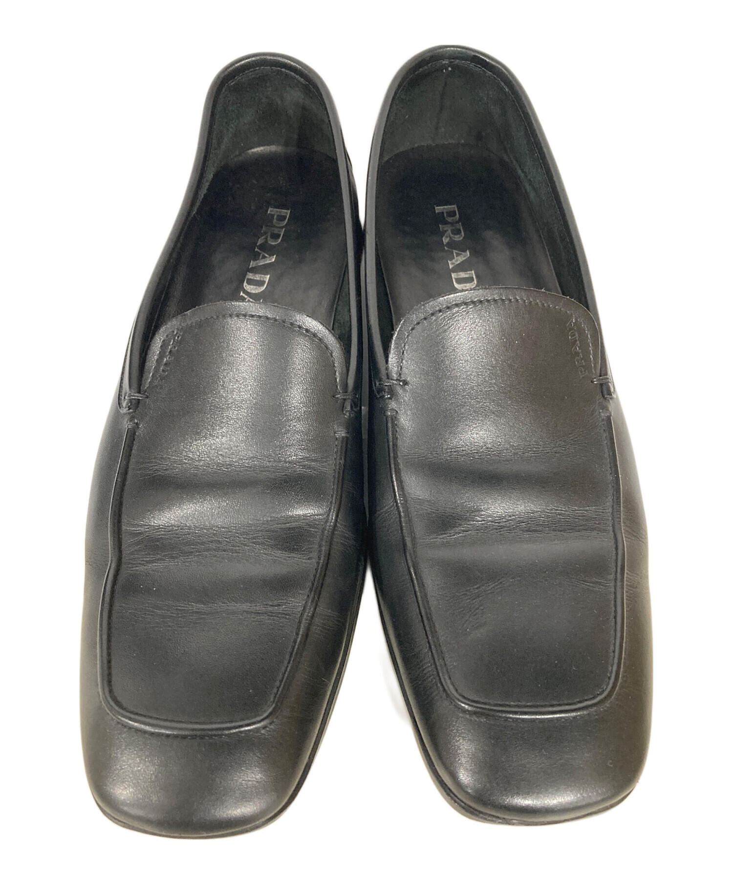 中古・古着通販】PRADA (プラダ) スクエアトゥスリッポンローファー